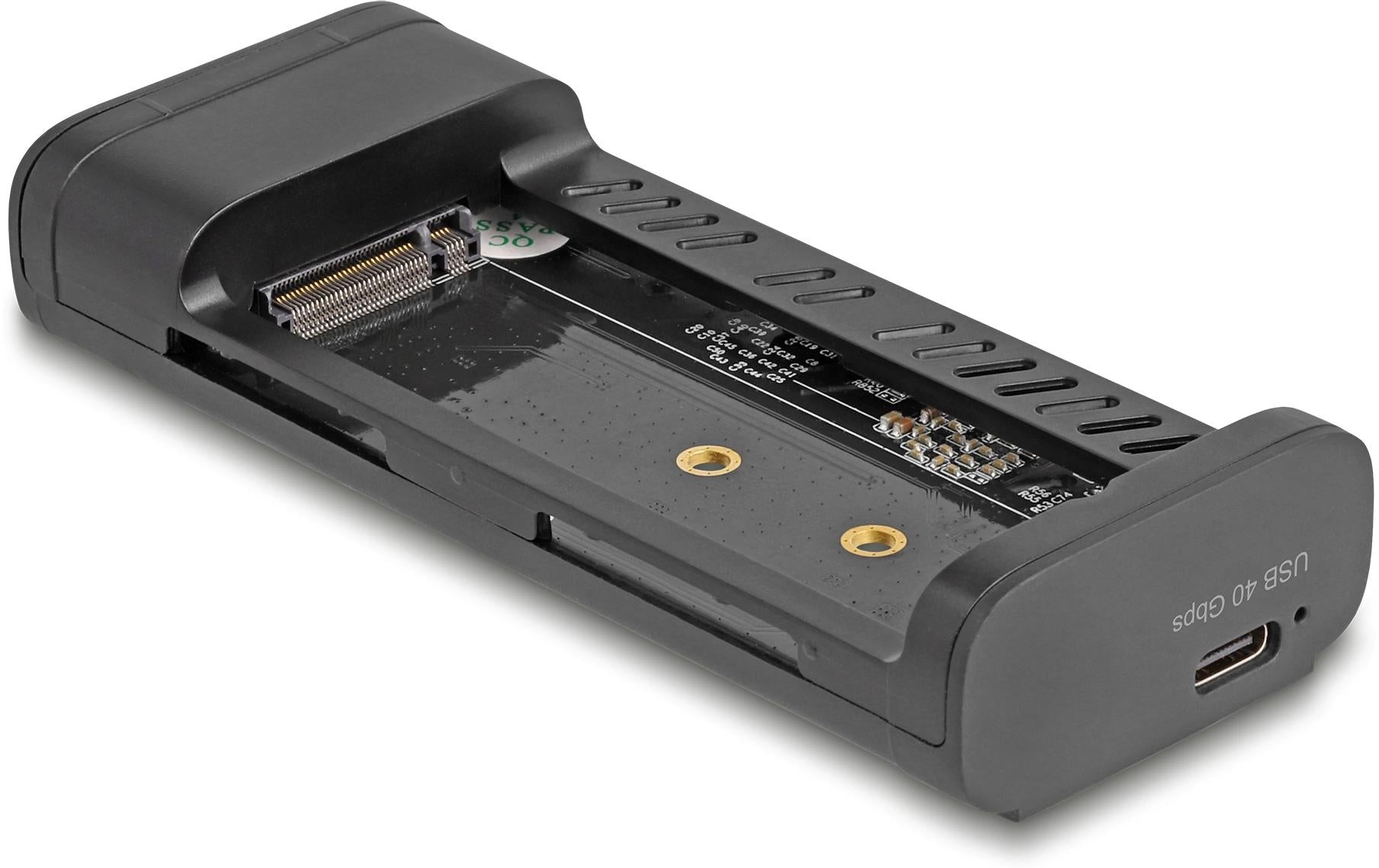 DeLOCK M.2 NVMe SSD-Gehäuse – 1-Bay M.2, USB4 40 Gbit/s, Thunderbolt 4, für M.2 NVMe (PCIe)