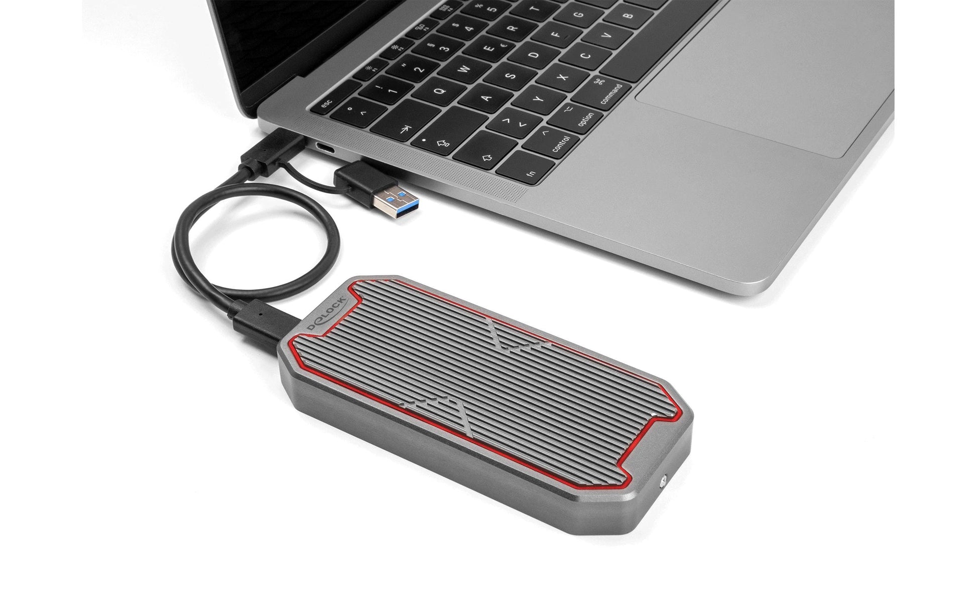 DeLOCK M.2 NVMe-Gehäuse USB-C (USB 3.2 Gen 2x2, 20 Gbit/s) – 1-Bay Externes SSD-Gehäuse – für M.2 NVMe (PCIe)
