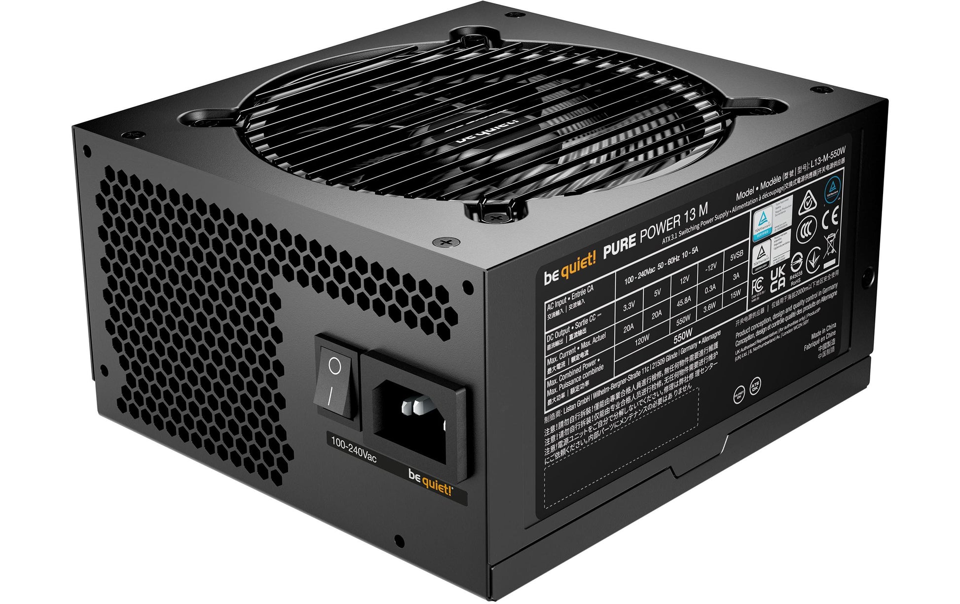 be quiet! be quiet Pure Power 13 M ATX-Netzteil 550 W 80 PLUS Gold – vollmodular, ATX 3,1, EPS 2,92