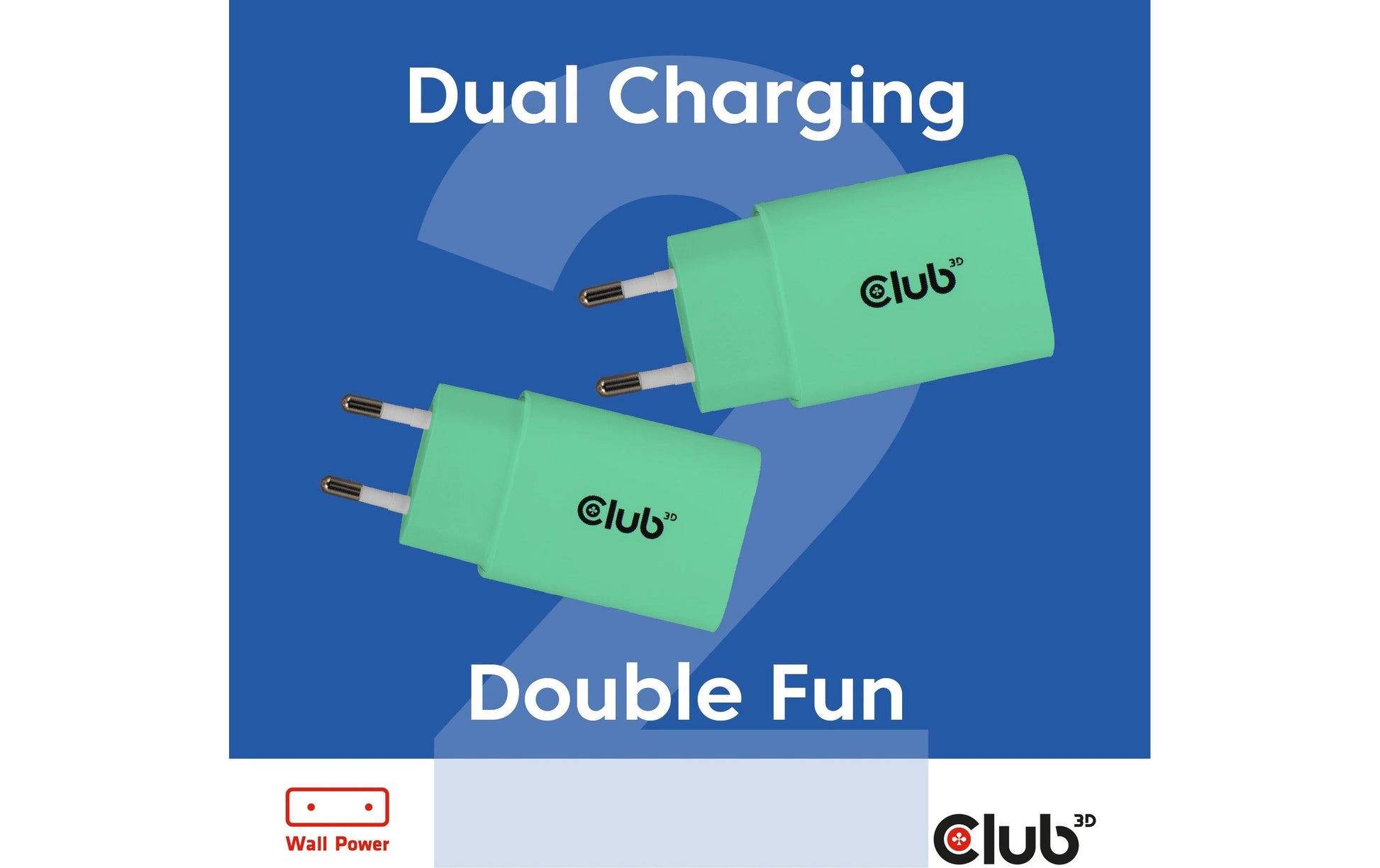 CLUB3D Club 3D USB-Ladegerät 30 W – USB-C×1, PD – grün – 2×