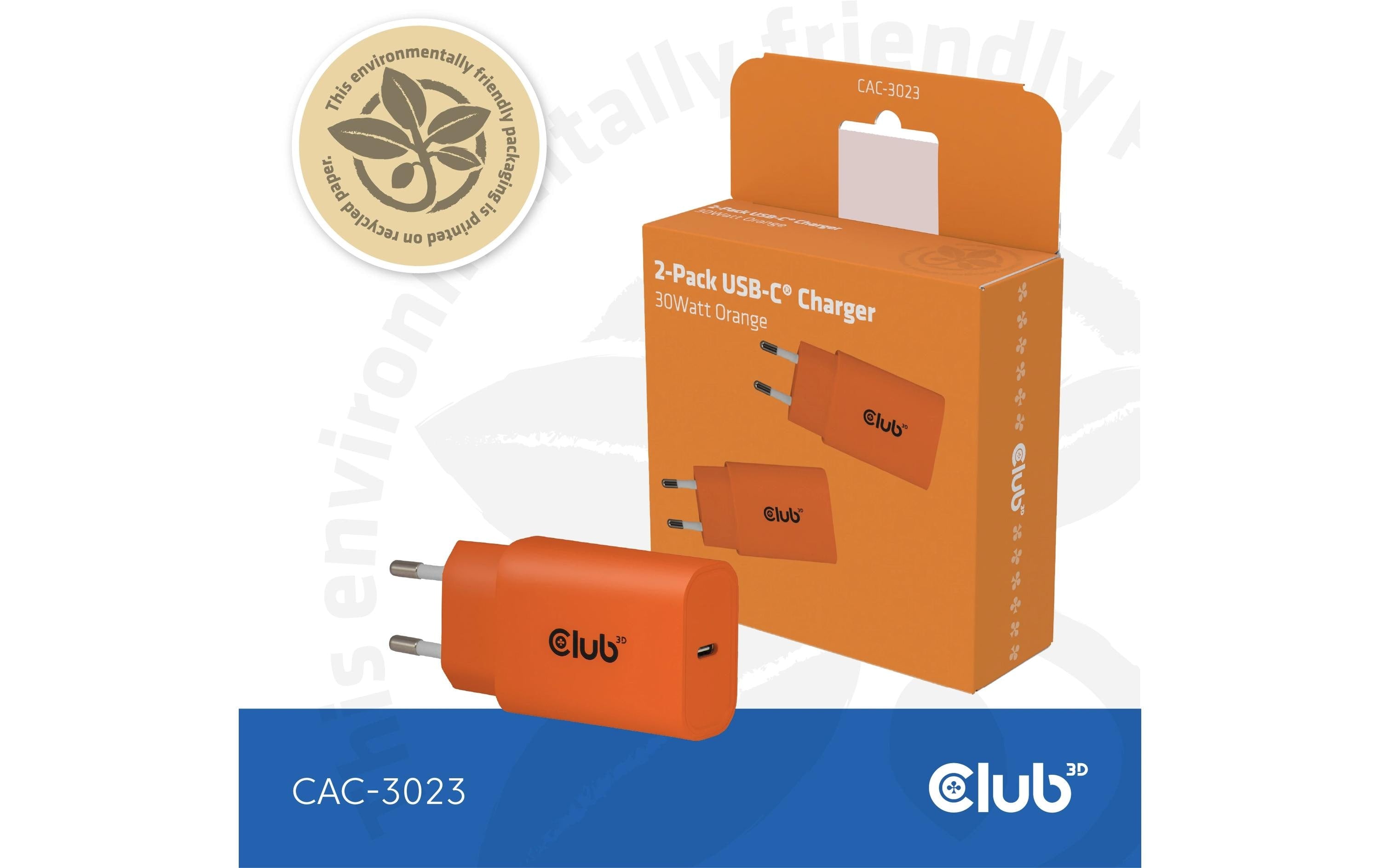 CLUB3D Club 3D CAC-3023 USB-Ladegerät 30 W – USB-C×1 – PD – Orange