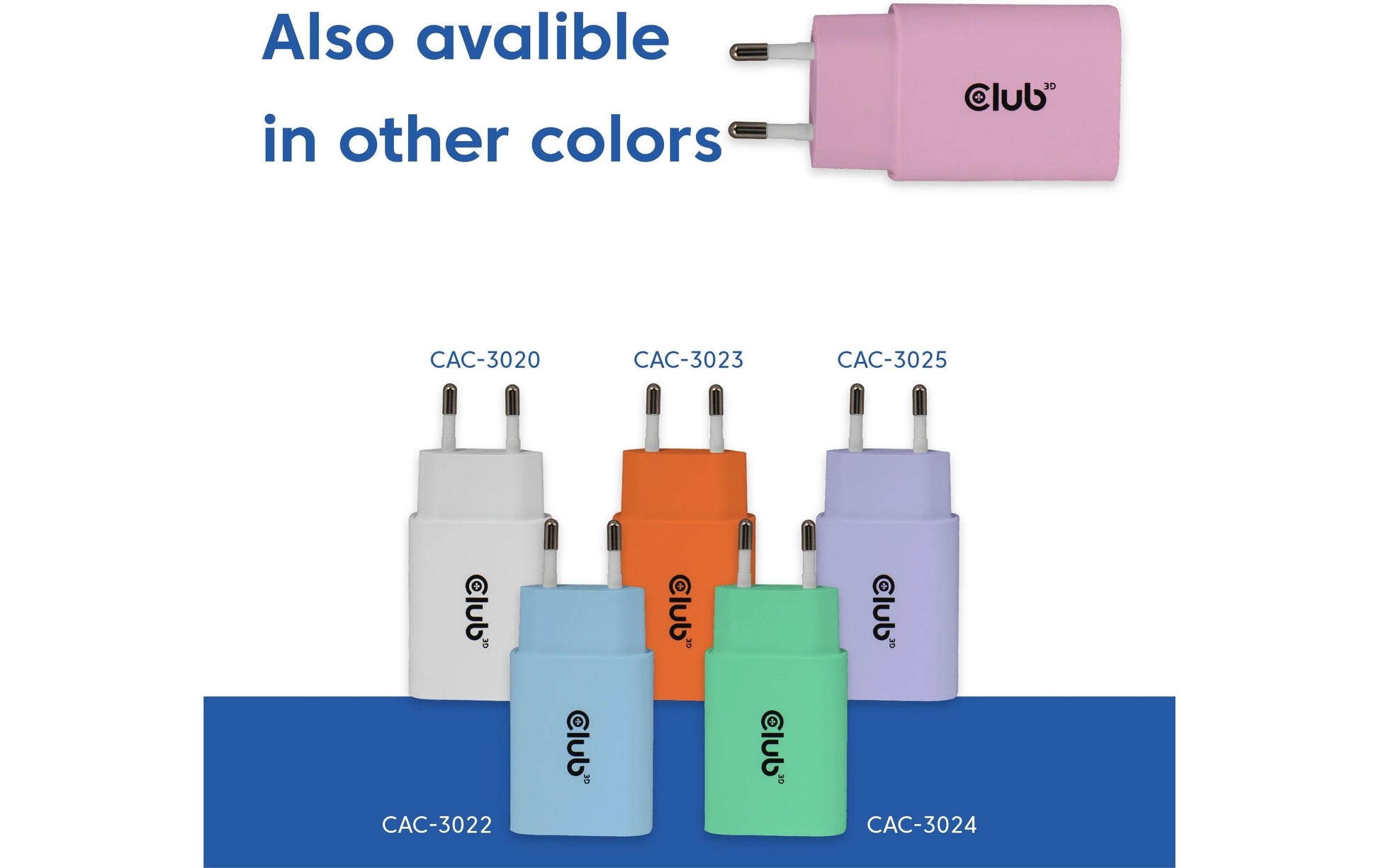 CLUB3D Club 3D CAC-3021 USB-Wandladegerät 30 W – USB-C×1, PD – Rosa