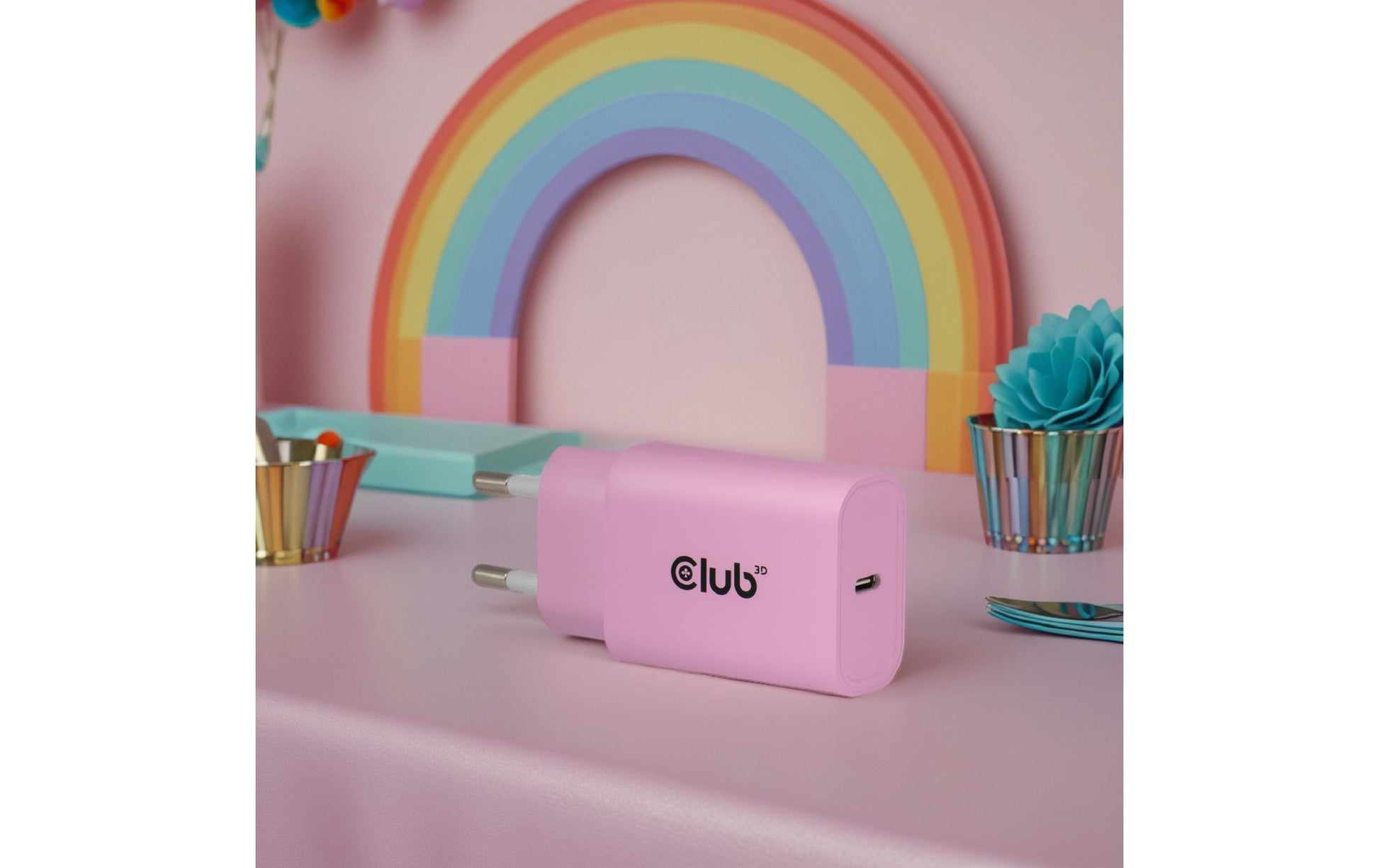 CLUB3D Club 3D CAC-3021 USB-Wandladegerät 30 W – USB-C×1, PD – Rosa