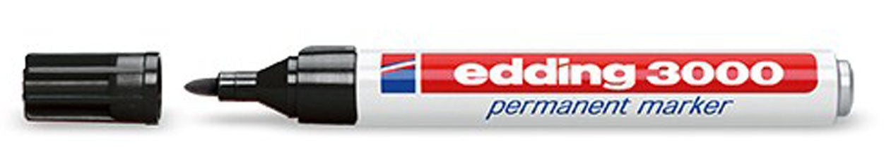 Edding 3000 Permanentmarker – Rundspitze 1,5 mm – Schwarz – 10er-Pack – für Papier, Karton und Metall