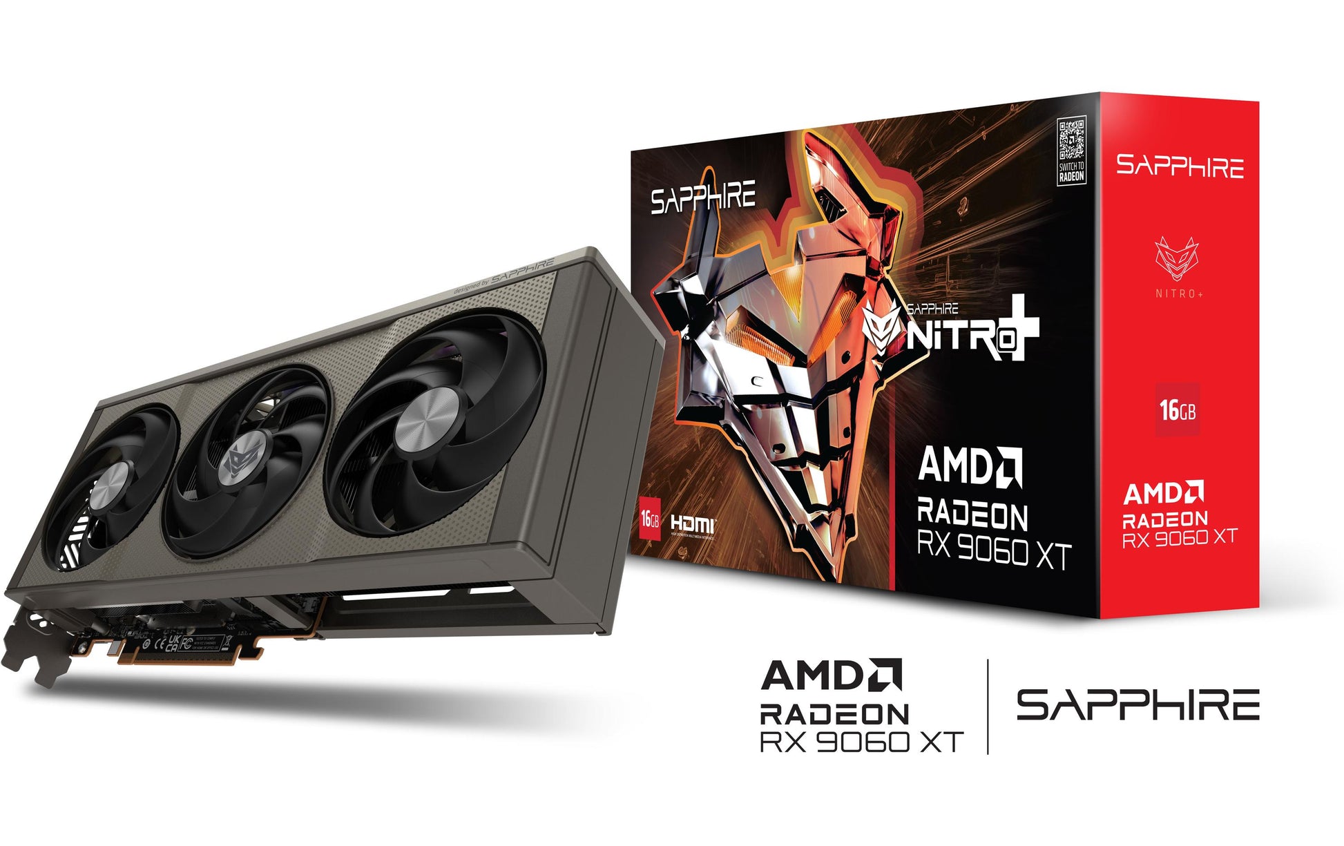 Sapphire NITRO+ Radeon RX 9060 XT – 8 GB GDDR6, PCIe x16 5.0, 2×HDMI, 1×DisplayPort