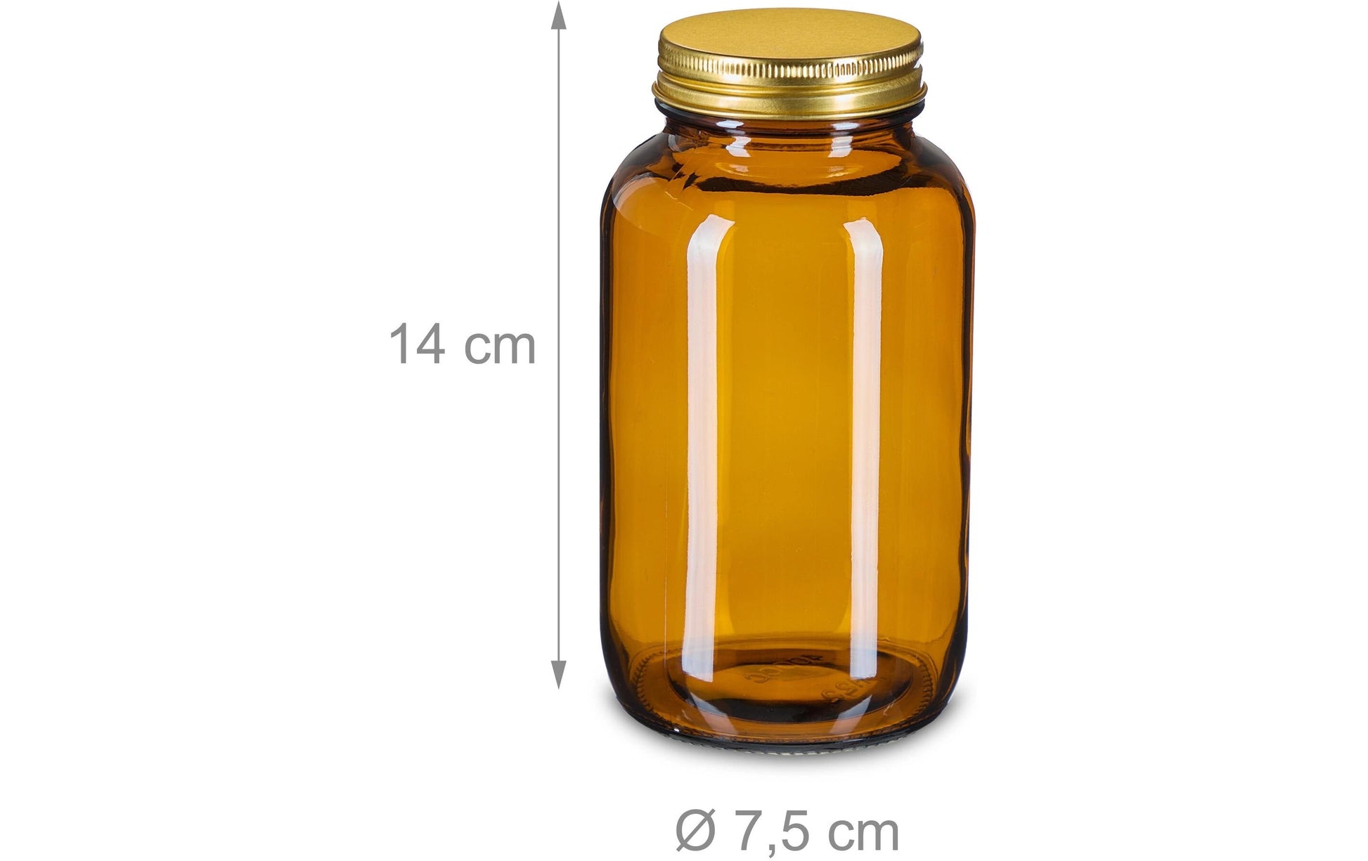 Relaxdays Streudose 400 ml, Glas/Aluminium, Braun, 4 Stk.