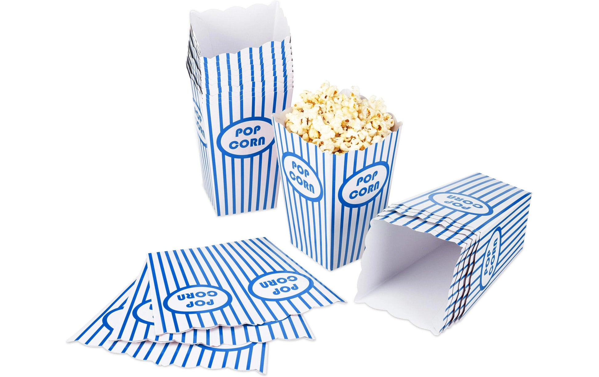 Relaxdays Fingerfood-Schale, Papier/Karton, rechteckig – 160 × 105 × 105 mm – Blau/Weiss – 48 Stk.