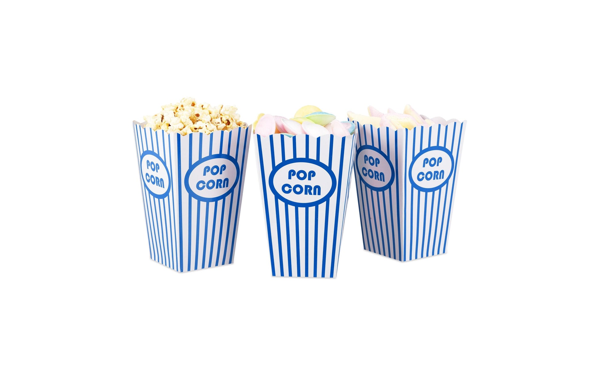 Relaxdays Fingerfood-Schale, Papier/Karton, rechteckig – 160 × 105 × 105 mm – Blau/Weiss – 48 Stk.