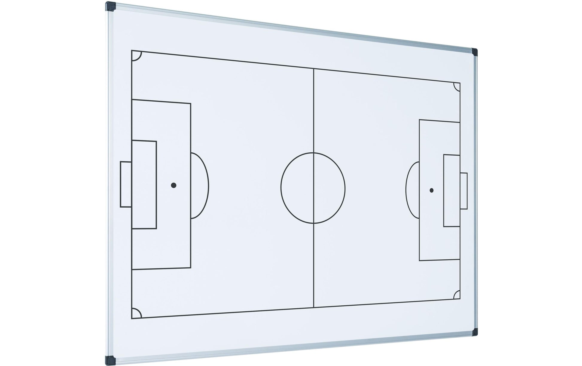 Bi-Office Whiteboard – 120 × 90 cm, lackierter Stahl, magnetisch, Fussballfeld, Alu-Rahmen, Wandmontage