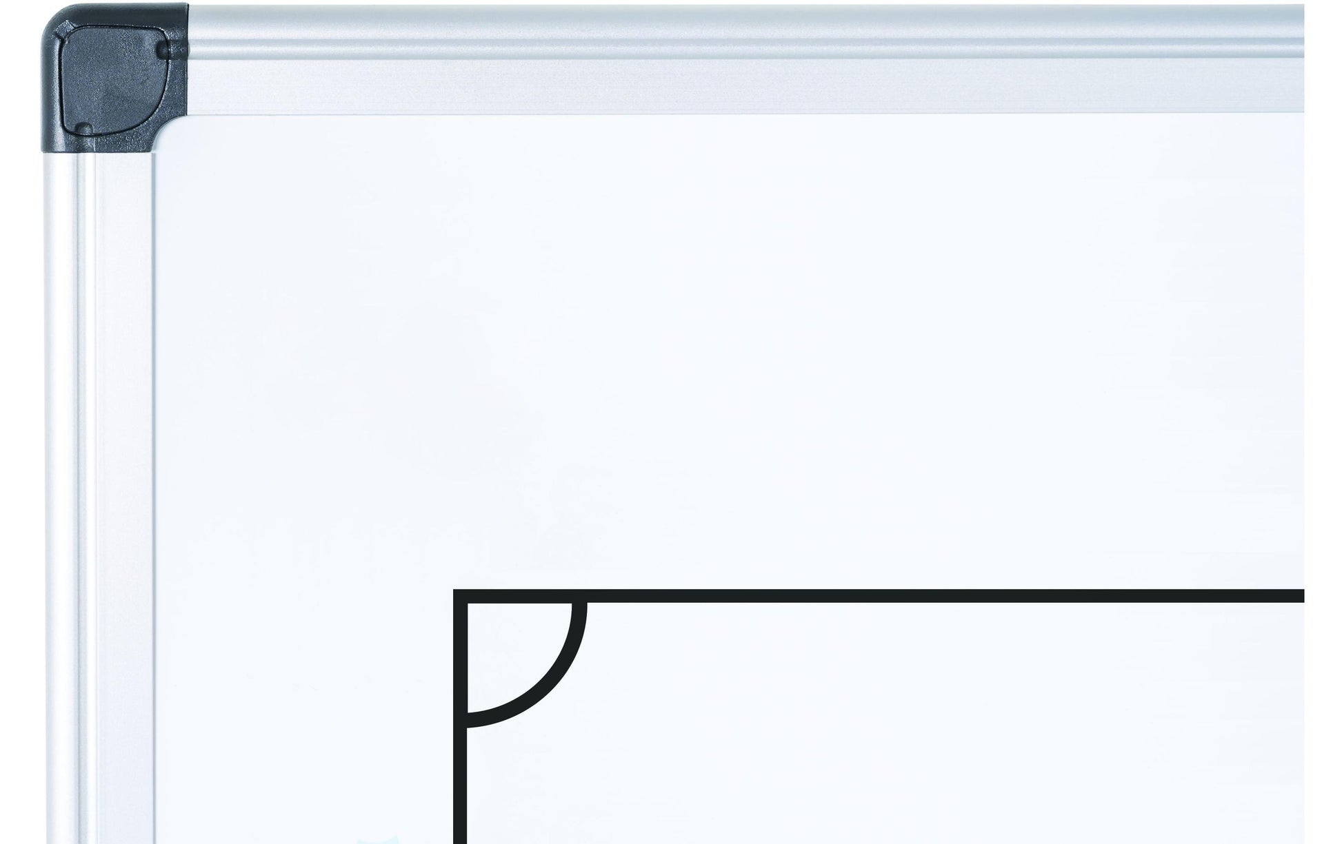 Bi-Office Whiteboard – 120 × 90 cm, lackierter Stahl, magnetisch, Fussballfeld, Alu-Rahmen, Wandmontage