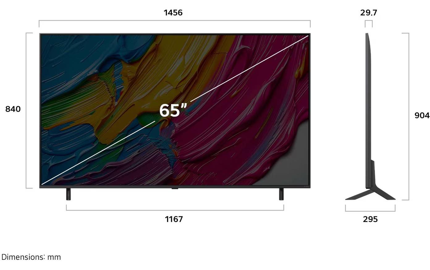 LG 65QNED80A6A – 65" Fernseher – 4K UHD – QNED – webOS 25 – 60 Hz – HDR10, HLG