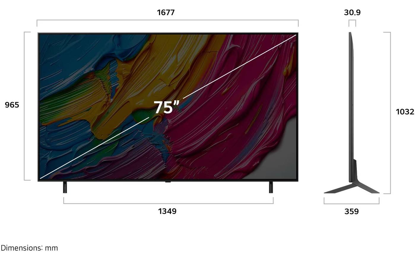 LG QNED80A6A – 75" TV – 4K UHD – QNED – webOS 25 – 60 Hz