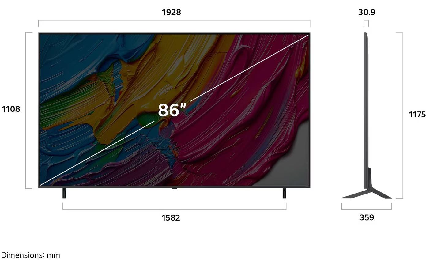 LG QN 86QNED80A6A – 86" Fernseher – 4K UHD – QNED – webOS 25 – 60 Hz