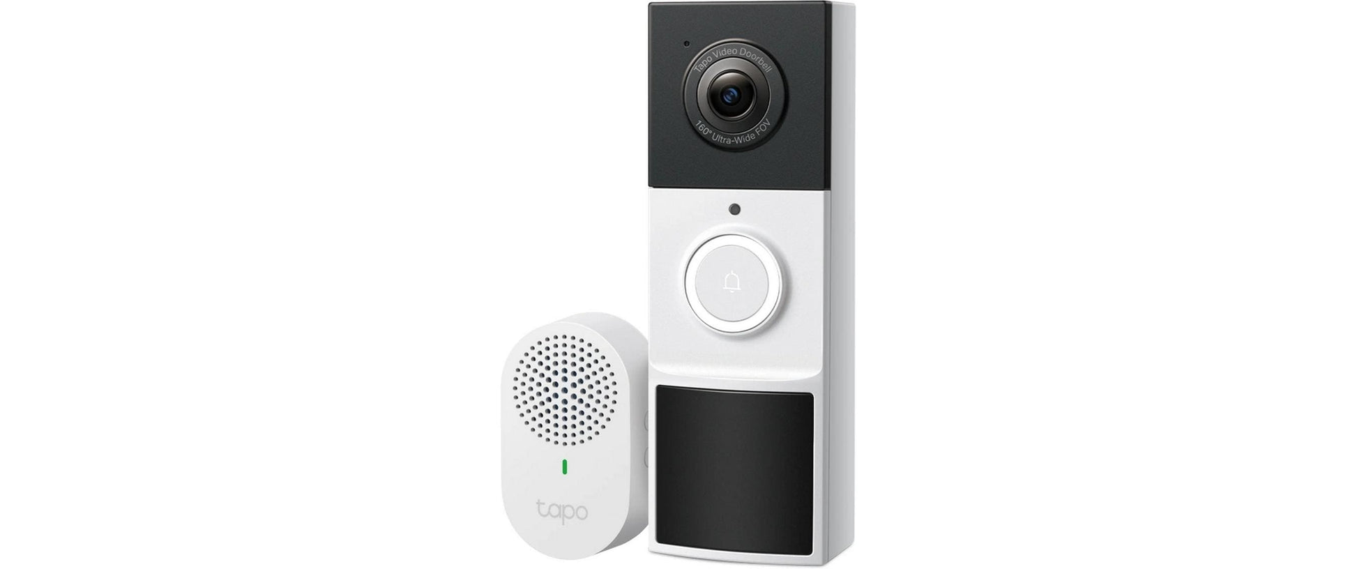 TP-Link Videotürstation Tapo D210 – 1 Taste, 50 × 38 × 150 mm, schwarz, weiss, integrierte Batterie, IP65
