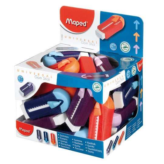 Maped Radierstift Universal – nachfüllbar, farbig sortiert, 24 Stk.