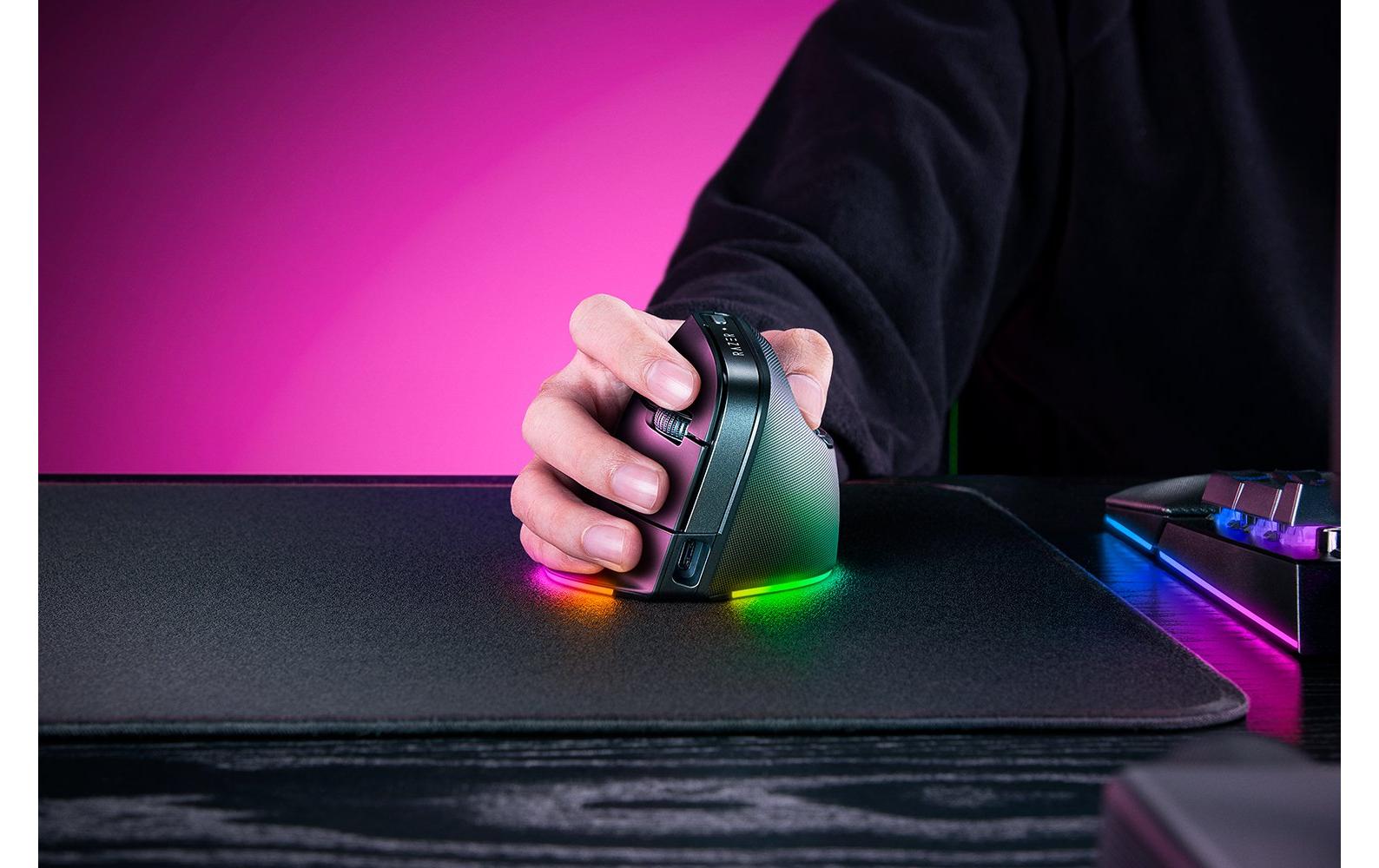 Razer Pro Click V2 Vertikale Gaming-Maus – Kabellos, Rechtshänder, Daumentaste, Schwarz