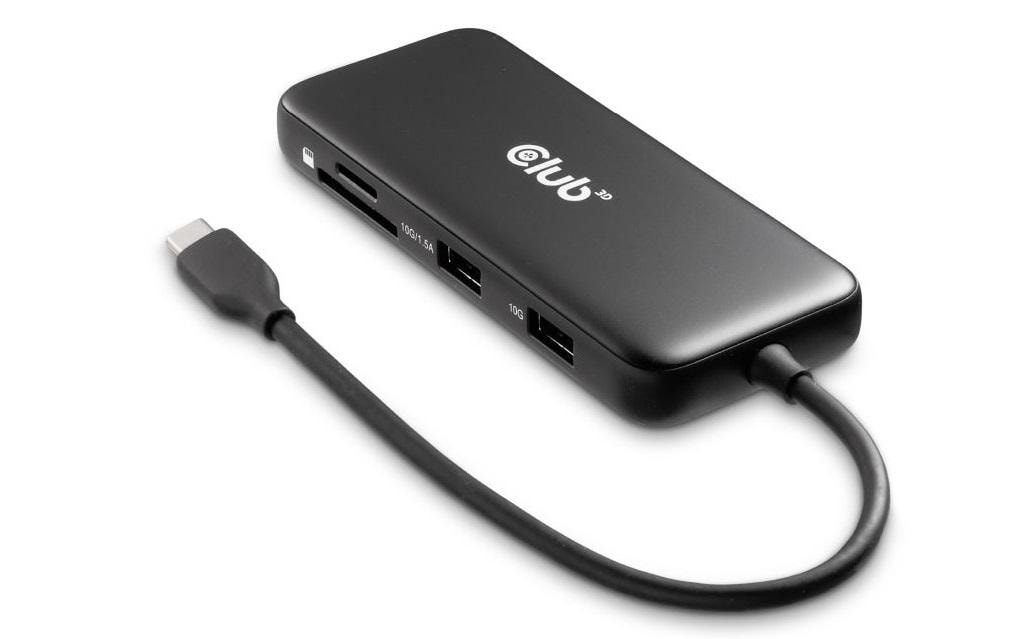 CLUB3D Club 3D Multiport-Adapter – USB-C, DP/HDMI, USB-A, 100 W PD, für Windows/Mac