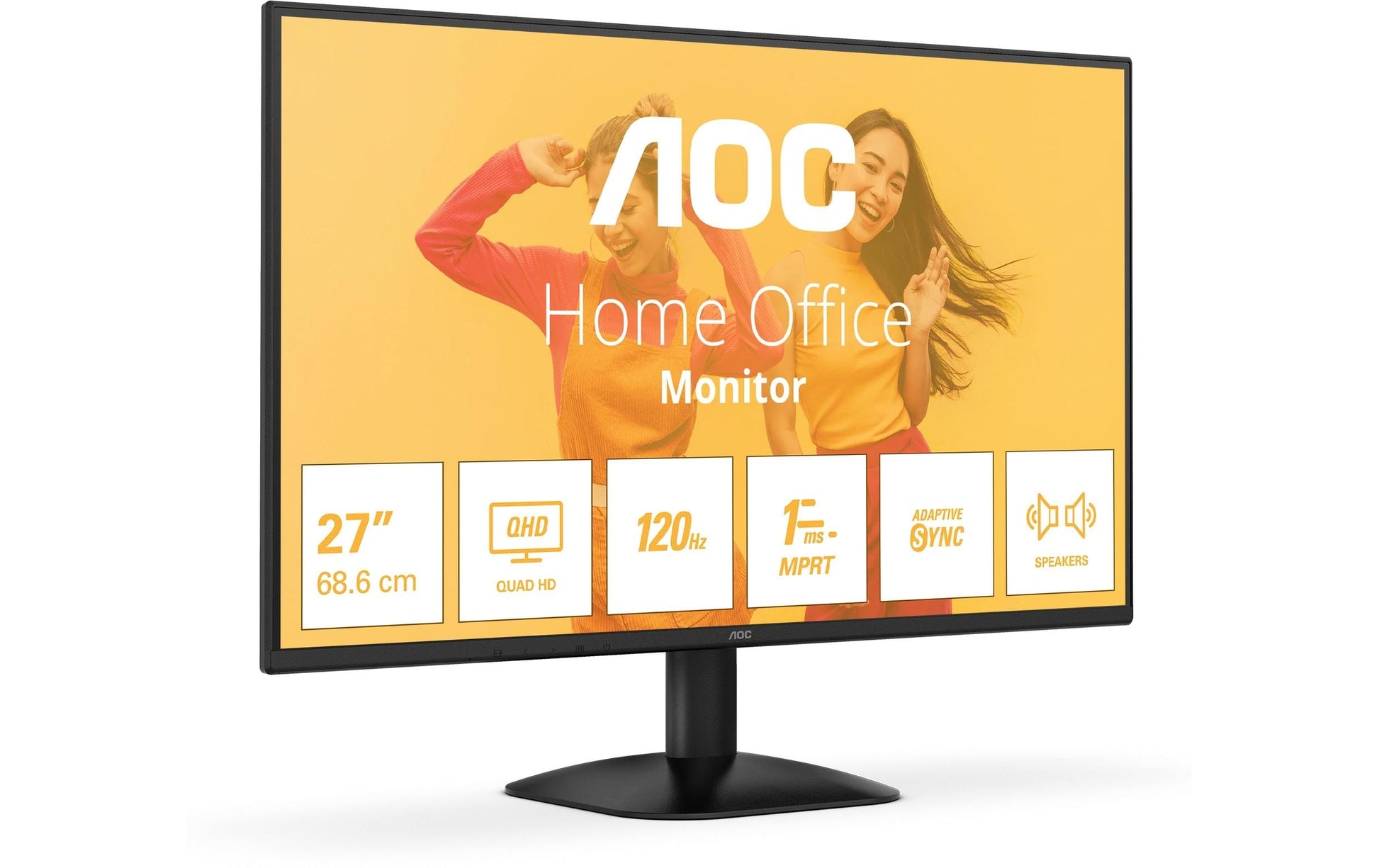 AOC Q27B35S3 – Monitor, 27", 2560 × 1440 (WQHD), IPS, 120 Hz, Integrierte Lautsprecher, Adaptive Sync, Schwarz