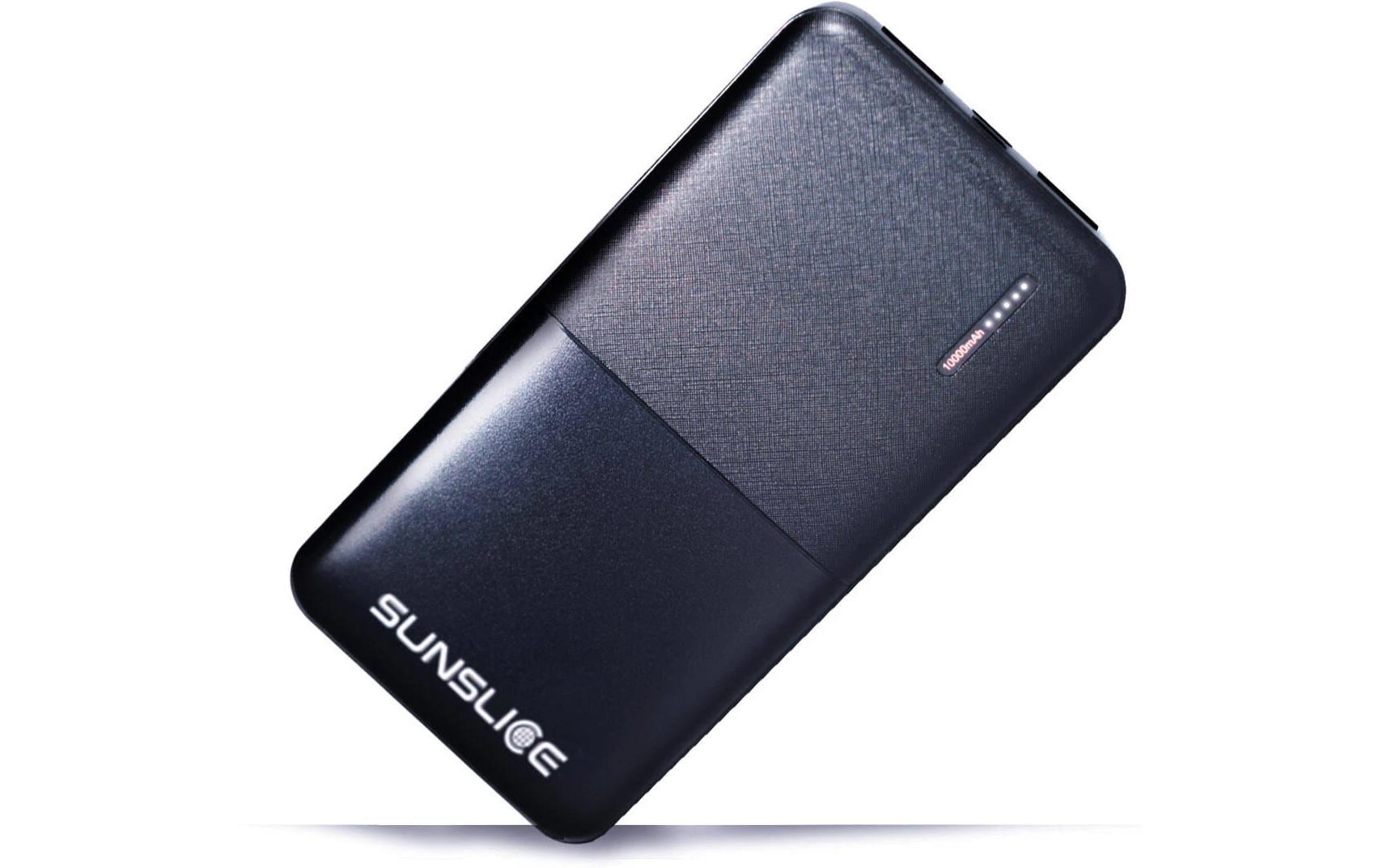 Sunslice Powerbank 10000 mAh, PD 18 W, 1× USB-C, Schwarz