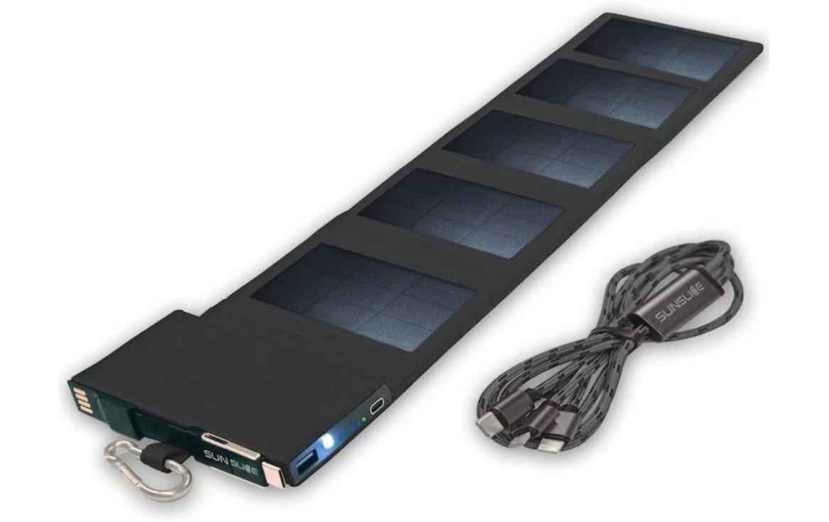 SunSlicer – Powerbank 4000 mAh, PD 12 W, mit 4 W Solarpanel, Schwarz