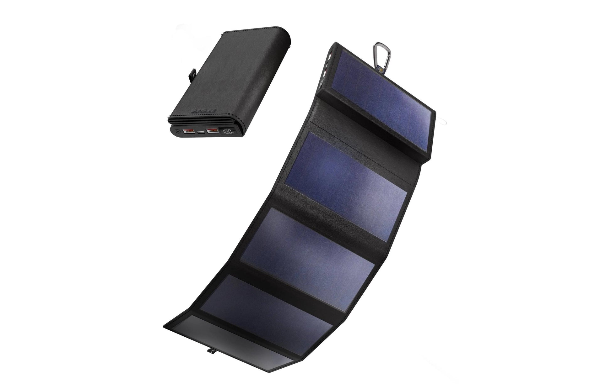 Sunslice Powerbank 10000 mAh, PD 18 W, 1× USB-C, Solarpanel 8 W, Schwarz