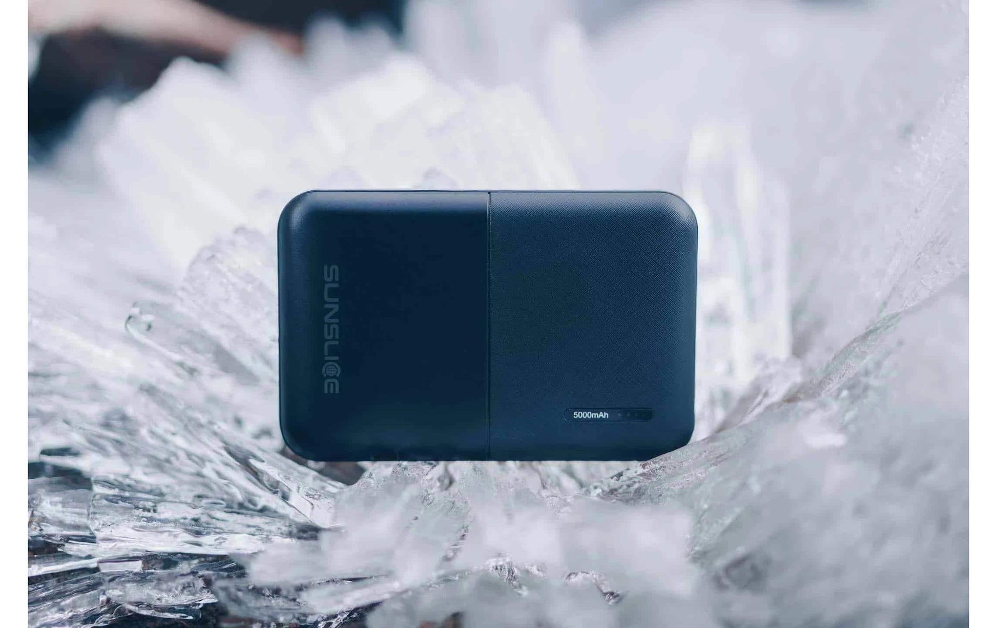 SunSlicer – Powerbank 5000 mAh, PD 10 W, Durchgangsladung, Schwarz