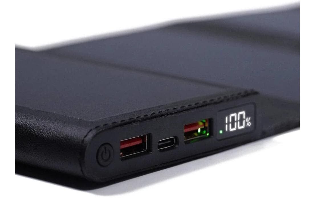 SunSlicer – Powerbank 4000 mAh, PD 12 W, mit 4 W Solarpanel, Schwarz