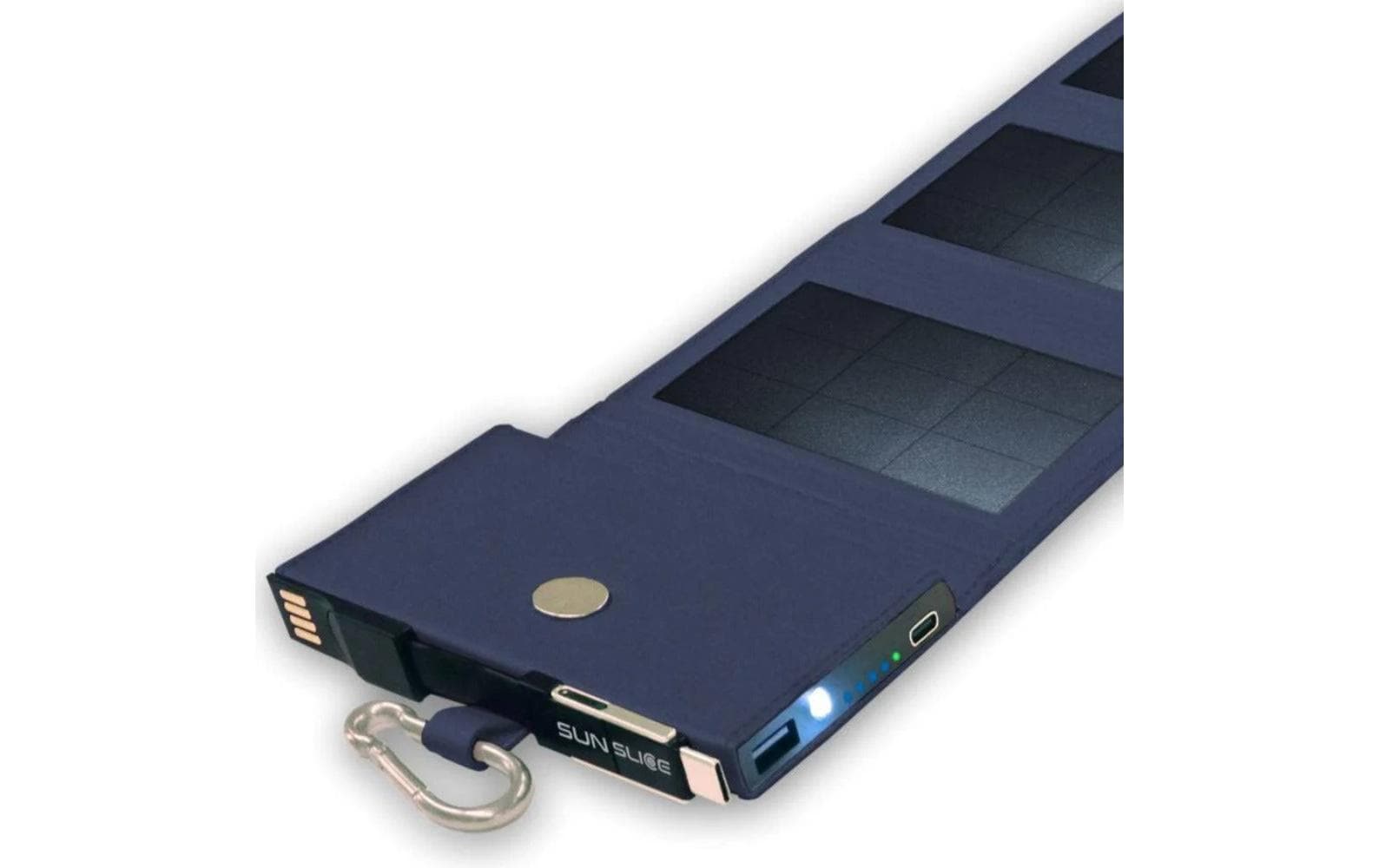 SunSlicer – Powerbank 4000 mAh, PD 12 W, mit 4 W Solarpanel, Schwarz