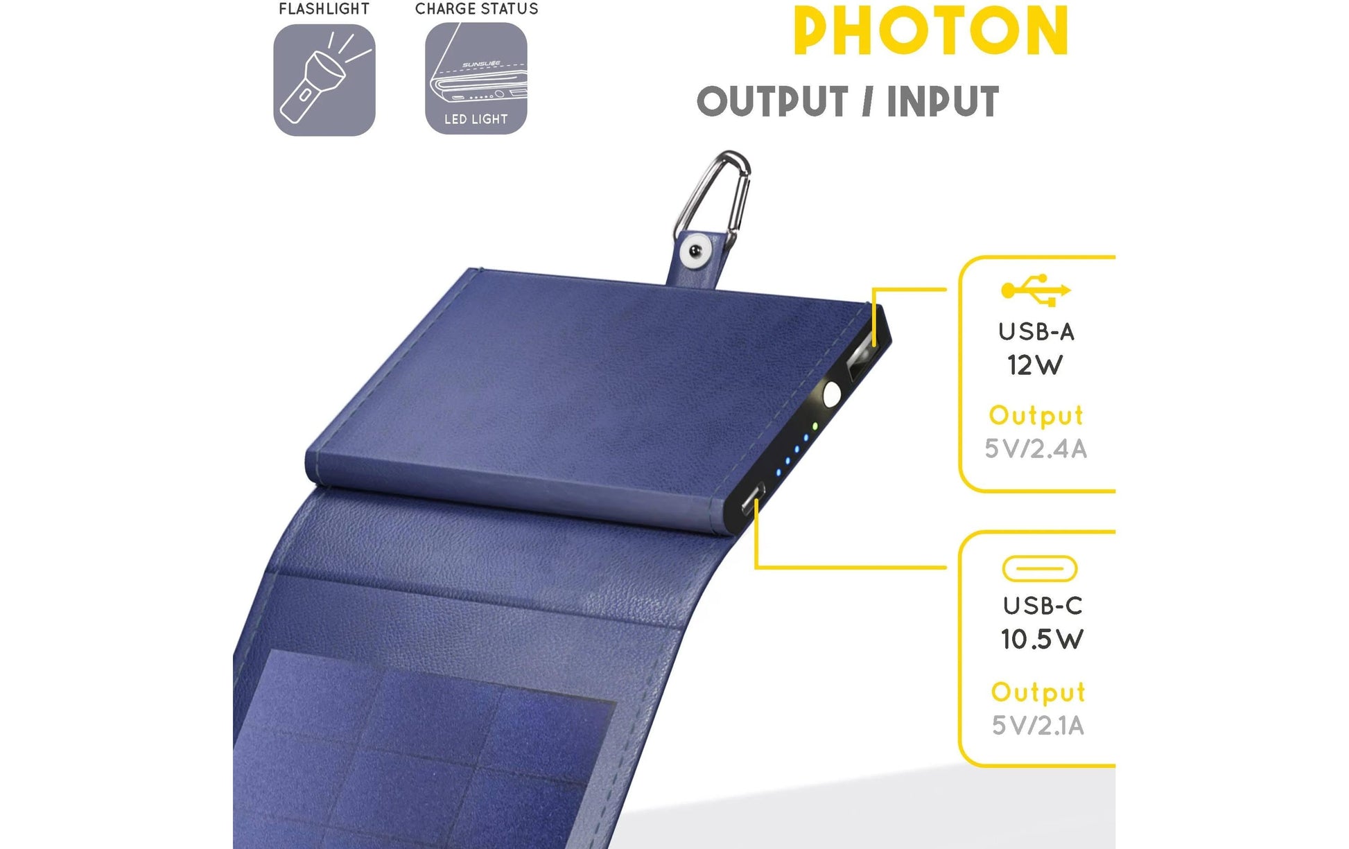 SunSlicer – Powerbank 4000 mAh, PD 12 W, 1× USB-C, Kabelloses Laden, Solarpanel 4 W, Rot