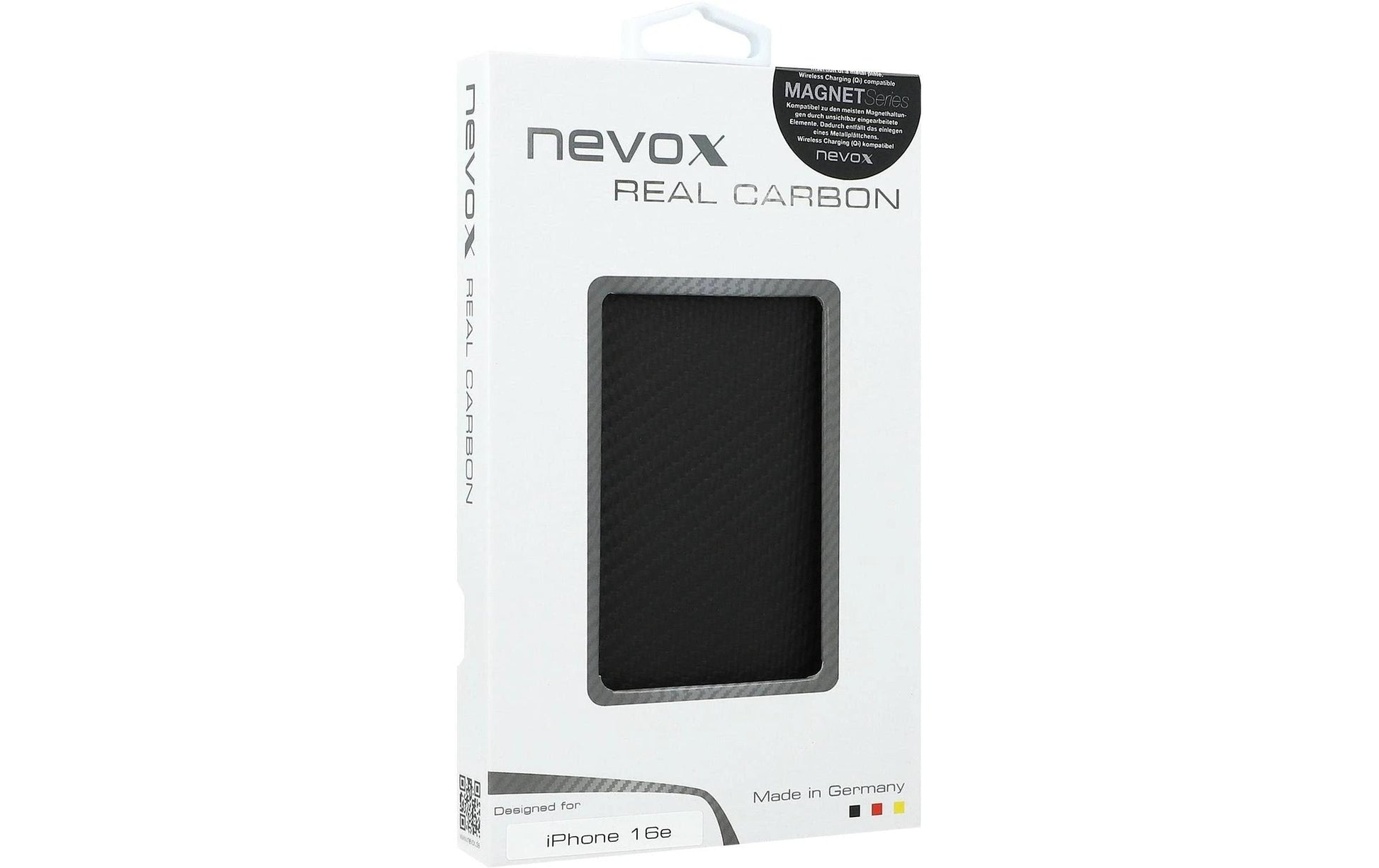 Nevox Backcover Carbon Series – für Apple iPhone 16e – schwarz – Aramid, MagSafe-kompatibel