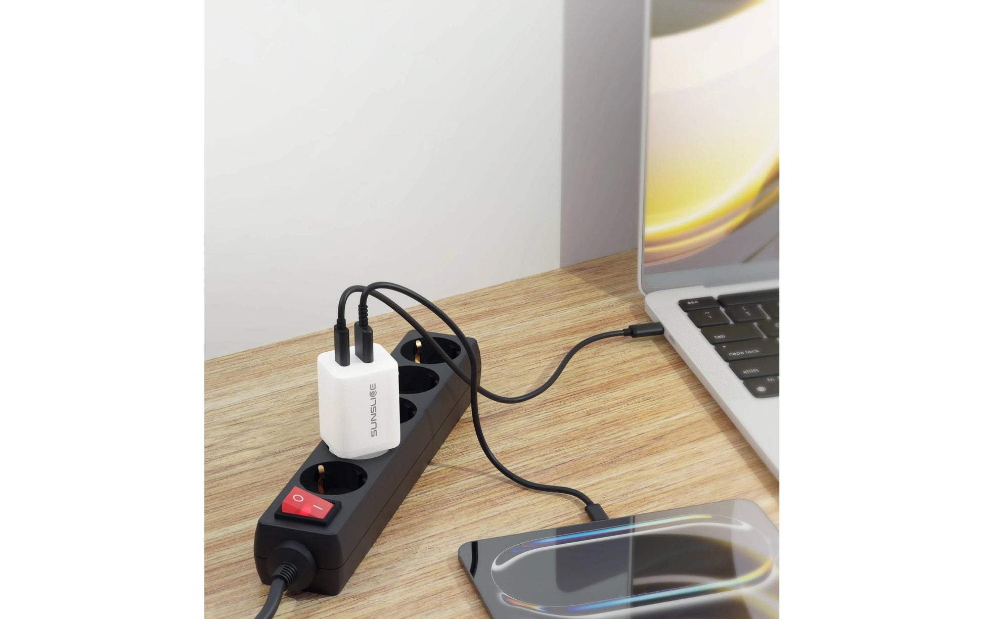 Sunslice Emperion 65 Pro USB-Ladegerät 65 W – USB-C×1 – PD, GaN – Weiss