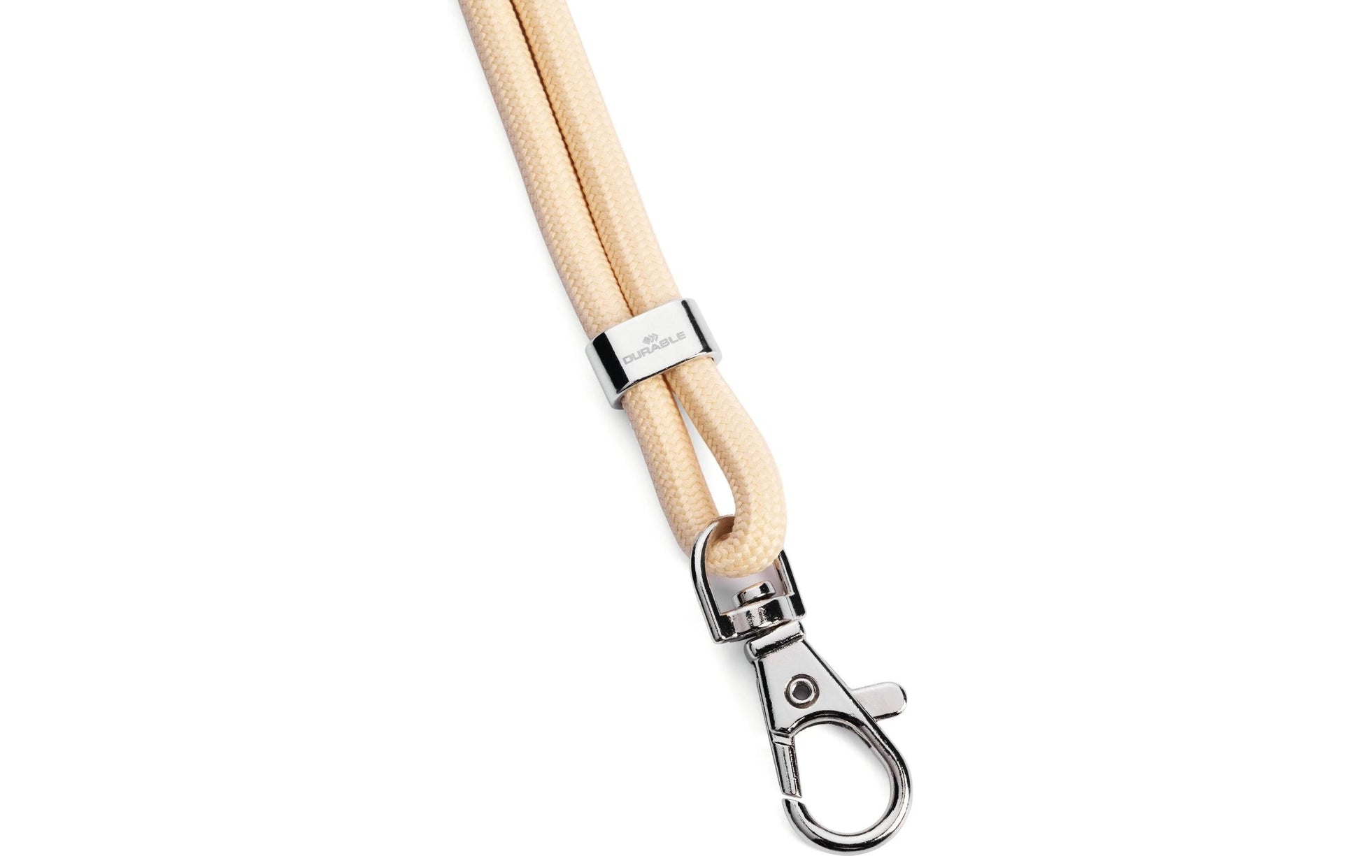 Durable Ausweishalter mit Textilband, Karabiner – Beige – rPET – 460 × 6 mm