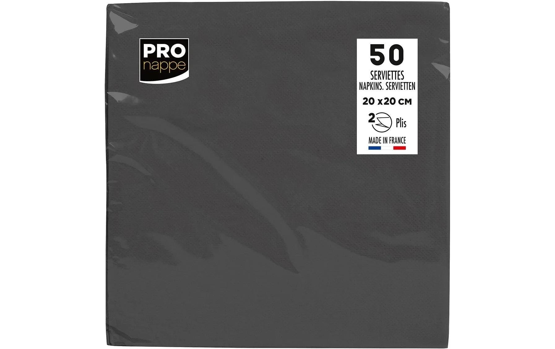 PRONAPPE PRO nappe Cocktail-Servietten – schwarz – 20 × 20 cm, 2-lagig – 50 Stück