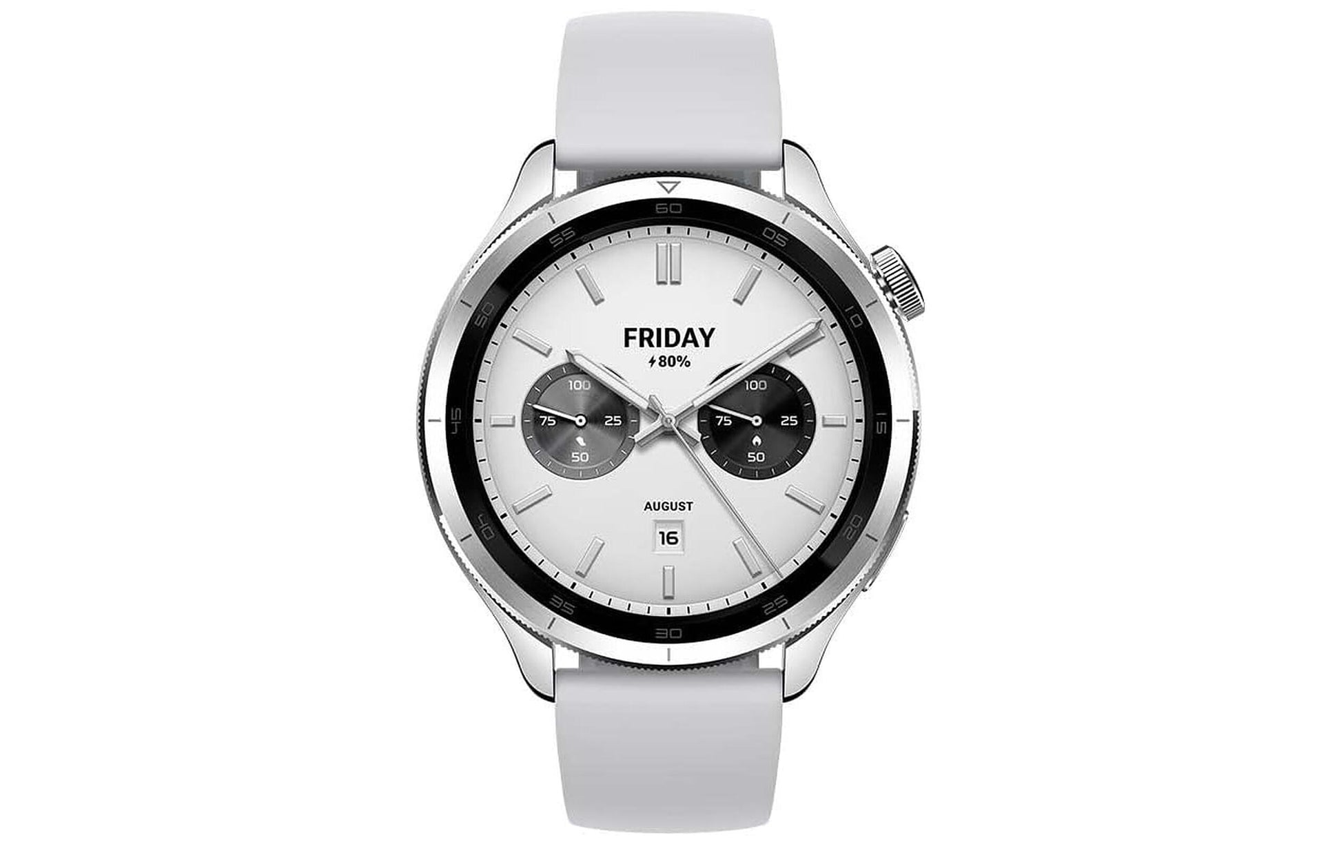 Xiaomi Smartwatch S4 – Smartwatch – 47 mm, 1,43" AMOLED, GPS, Mineralglas, 5 ATM, Silber, Sportarmband