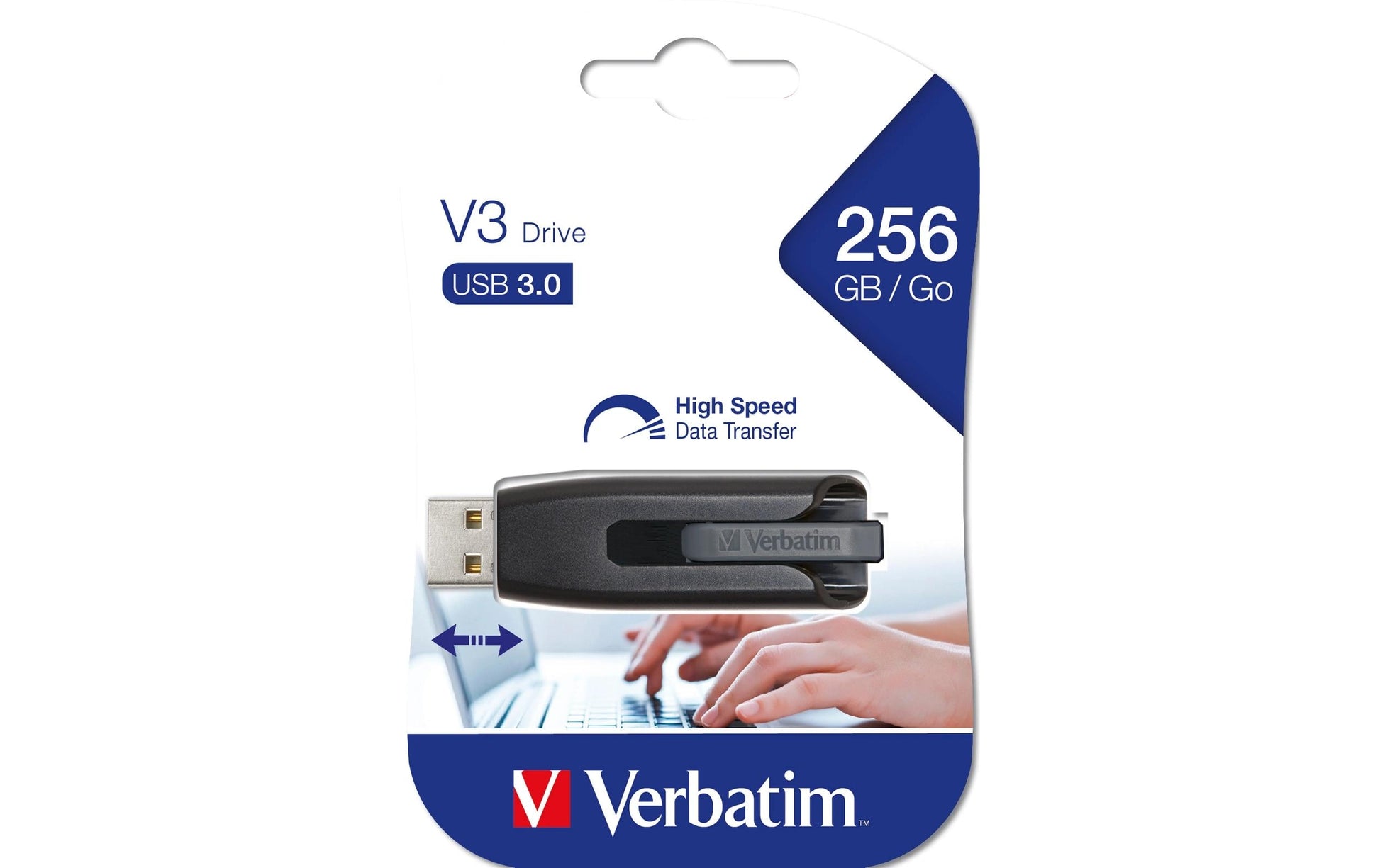 Verbatim USB-Stick – 256 GB, USB 3.0, schwarz