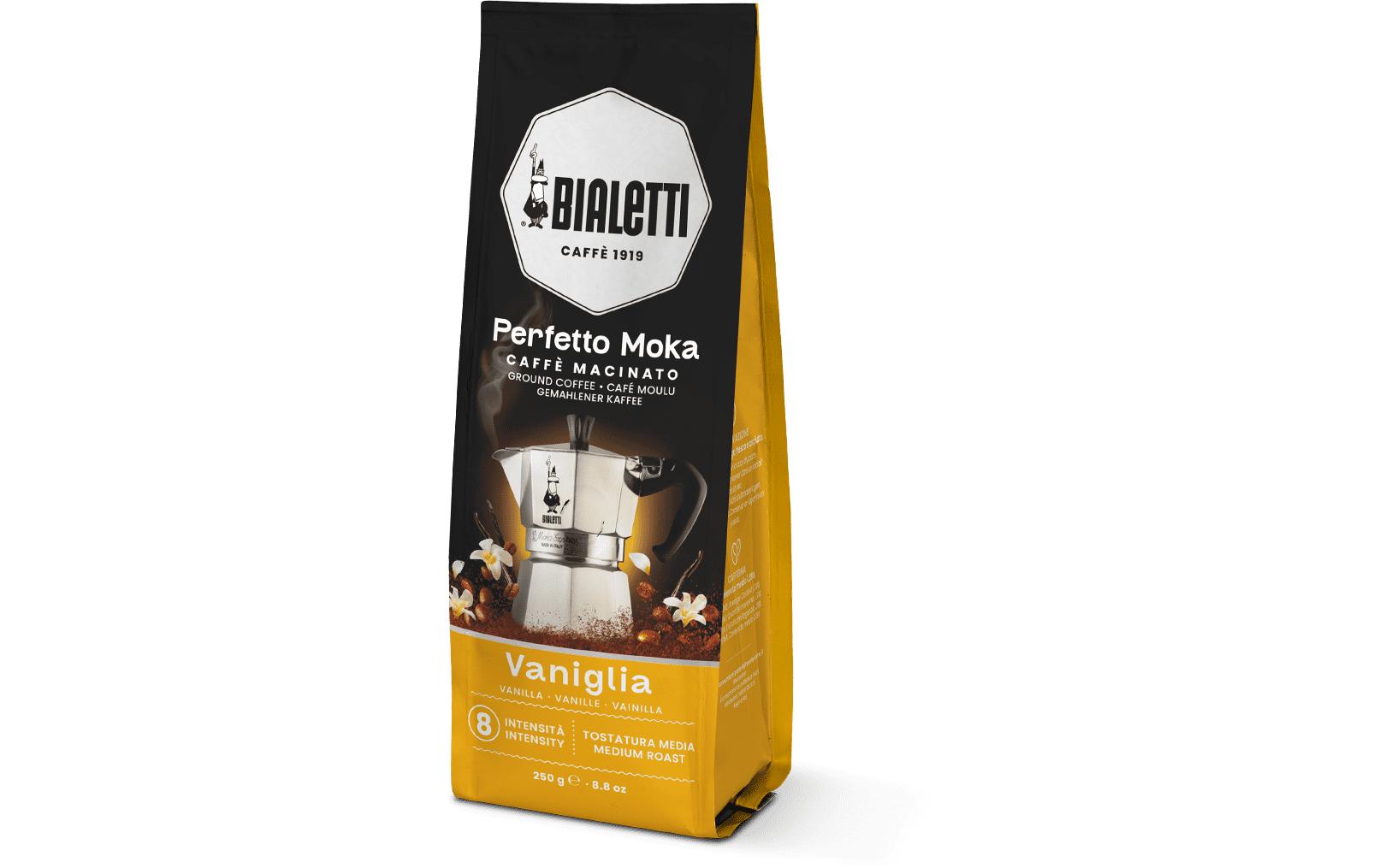 Bialetti Perfetto Moka Vanille – Bohnenkaffee – Café Crème, Intensität 8, 250 g