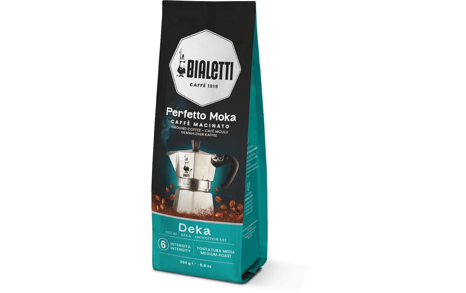 Bialetti Kaffeebohnen – Café Crème, entkoffeiniert, Arabica/Robusta, Intensität 6, 250 g