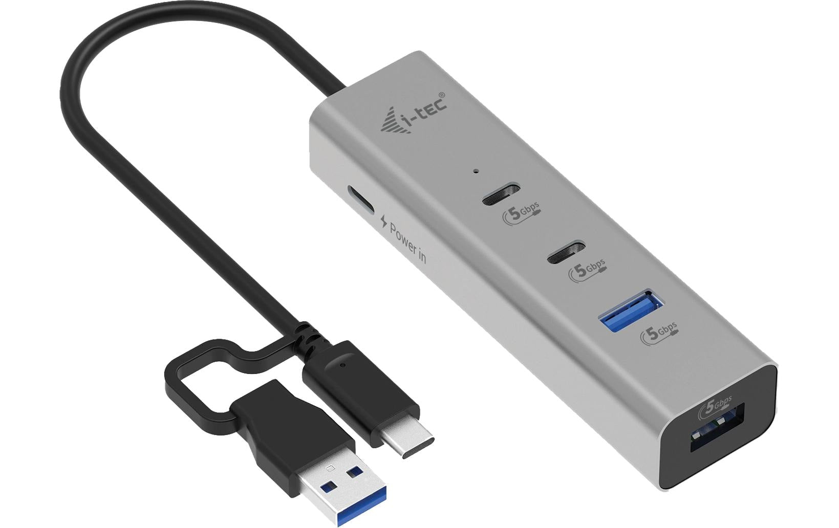 i-tec Universeller Ladender Metall USB-Hub – USB-C/USB-A, 2× USB-A, 2× USB-C, 85 W PD, für Windows/Mac/ChromeOS