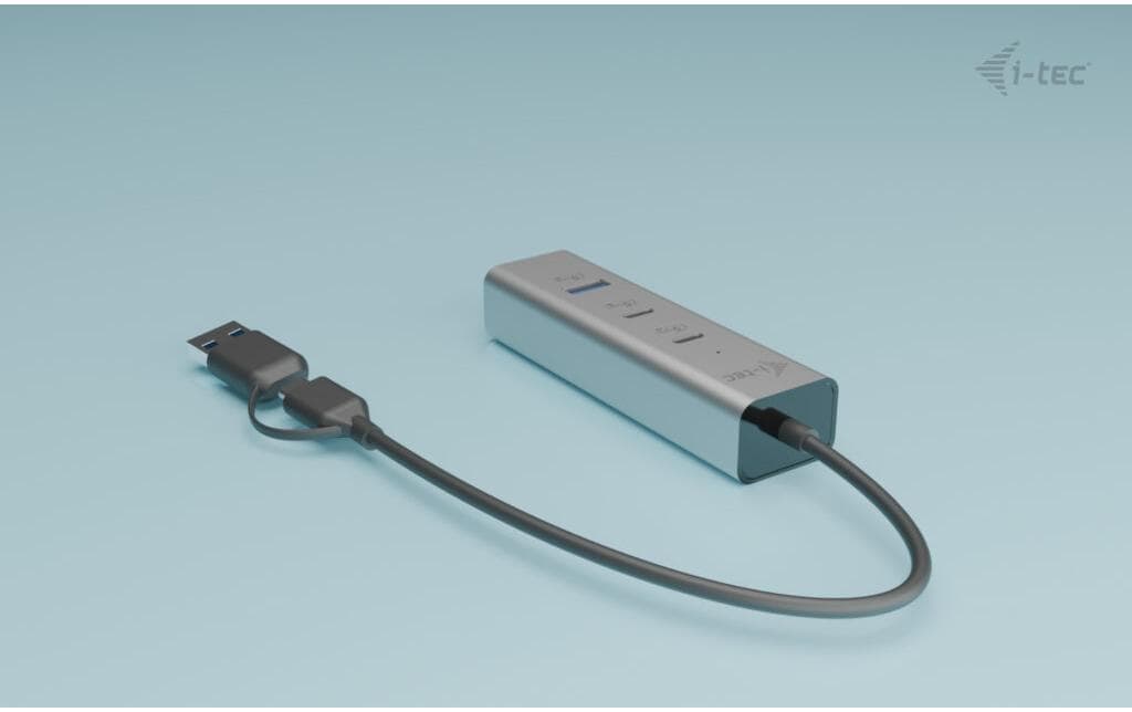 i-tec Universeller Ladender Metall USB-Hub – USB-C/USB-A, 2× USB-A, 2× USB-C, 85 W PD, für Windows/Mac/ChromeOS