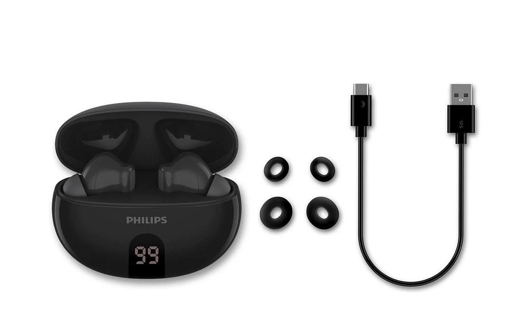 Philips TAT2520BK/00 – True Wireless In-Ear Kopfhörer – Bluetooth, ANC, IPX4 – Schwarz – bis 19,5 h