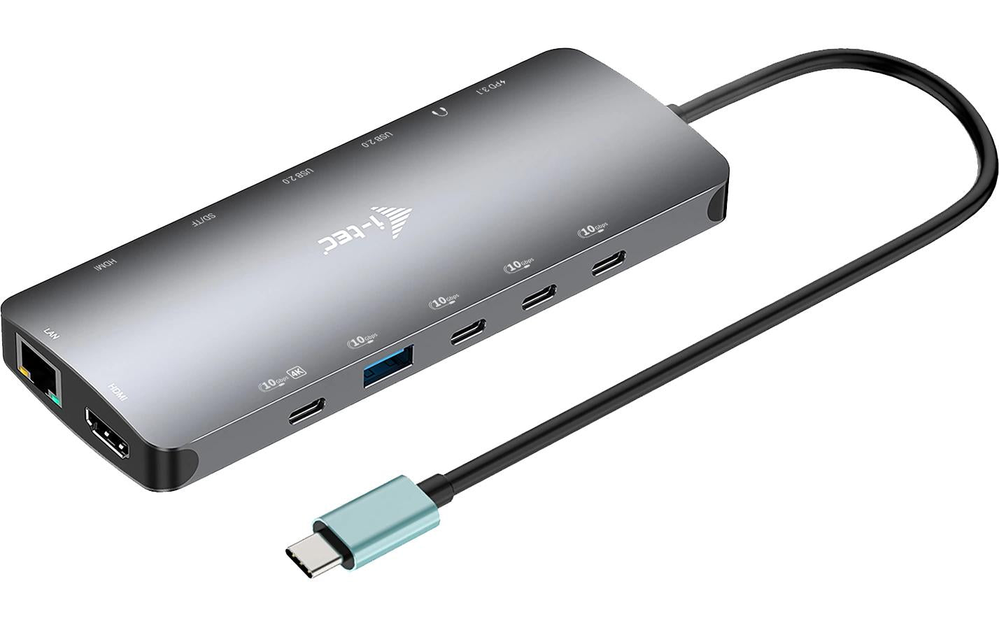 i-tec Metal Nano Dockingstation – USB-C, 2× HDMI, 1× USB-C (Video), 3× USB-A, 3× USB-C, 140 W PD, GbE