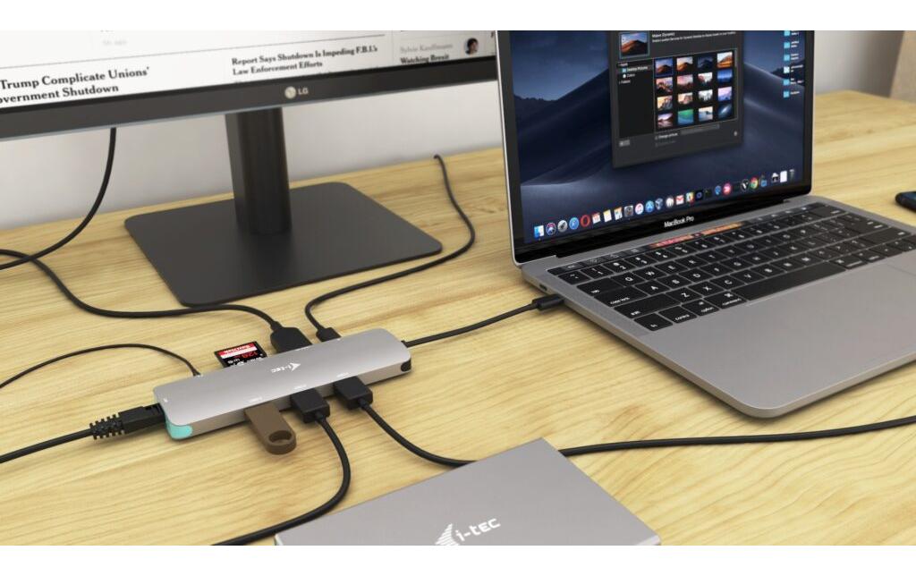i-tec MetalNanoDock Dockingstation – USB-C, HDMI, 3× USB-A, 100 W PD, GbE, für Windows/Mac/ChromeOS
