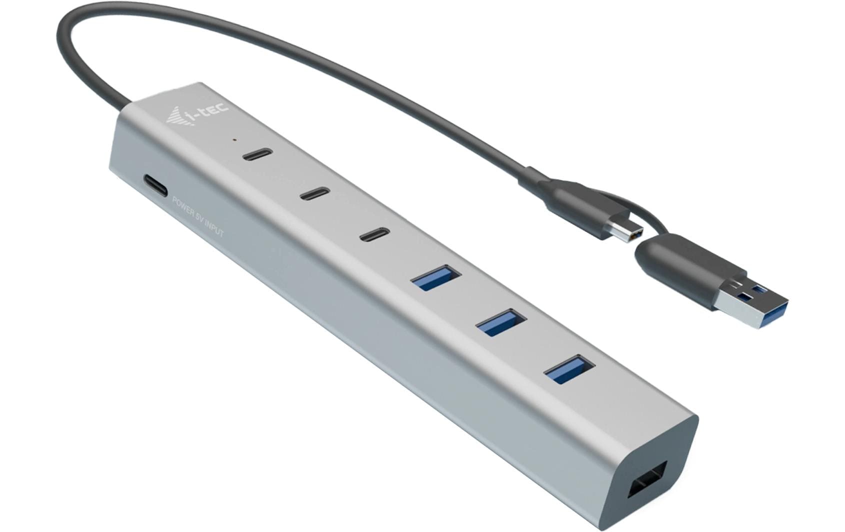 i-tec USB-Hub – USB 3.2 Gen 1, 3× USB-C, 4× USB-A, für Windows/Mac/ChromeOS