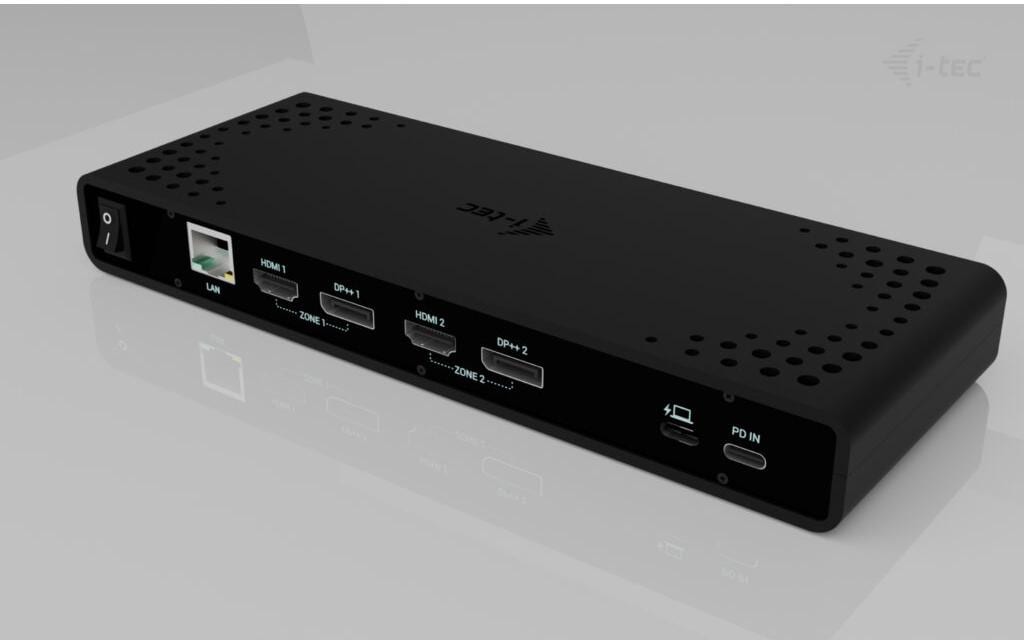 i-tec Uni Dual 4K Dockingstation – USB-C, 2× DP, 2× HDMI, 4× USB-A, 85 W PD, GbE, für Windows/Mac/ChromeOS