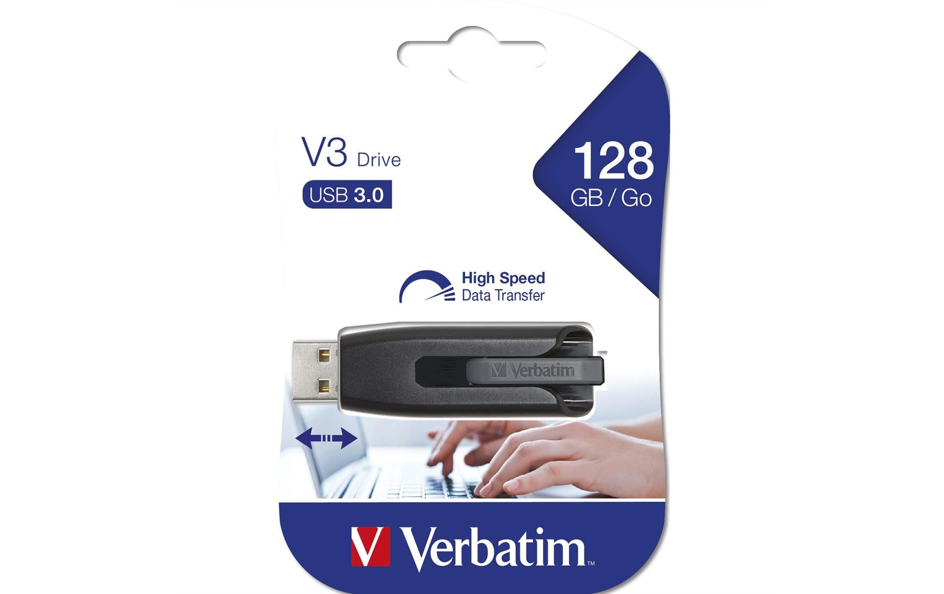Verbatim V3 USB-Stick – 128 GB, USB 3.0, recyclingfähig