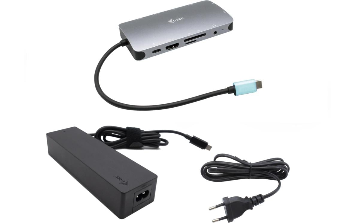 i-tec Metal Nano Dockingstation – USB-C, 1× HDMI, 1× VGA, 3× USB-A, 100 W PD, GbE
