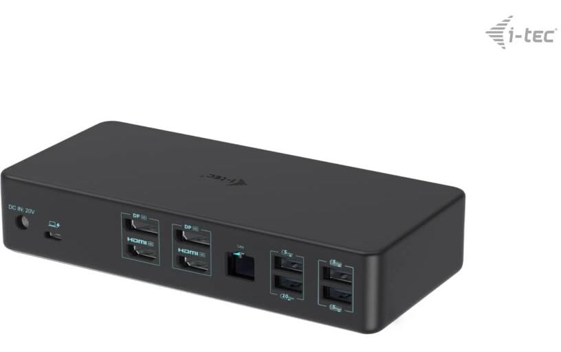 i-tec Dockingstation – USB-C, 2× DP, 2× HDMI, 5× USB-A, 100 W PD, GbE, für Windows/Mac