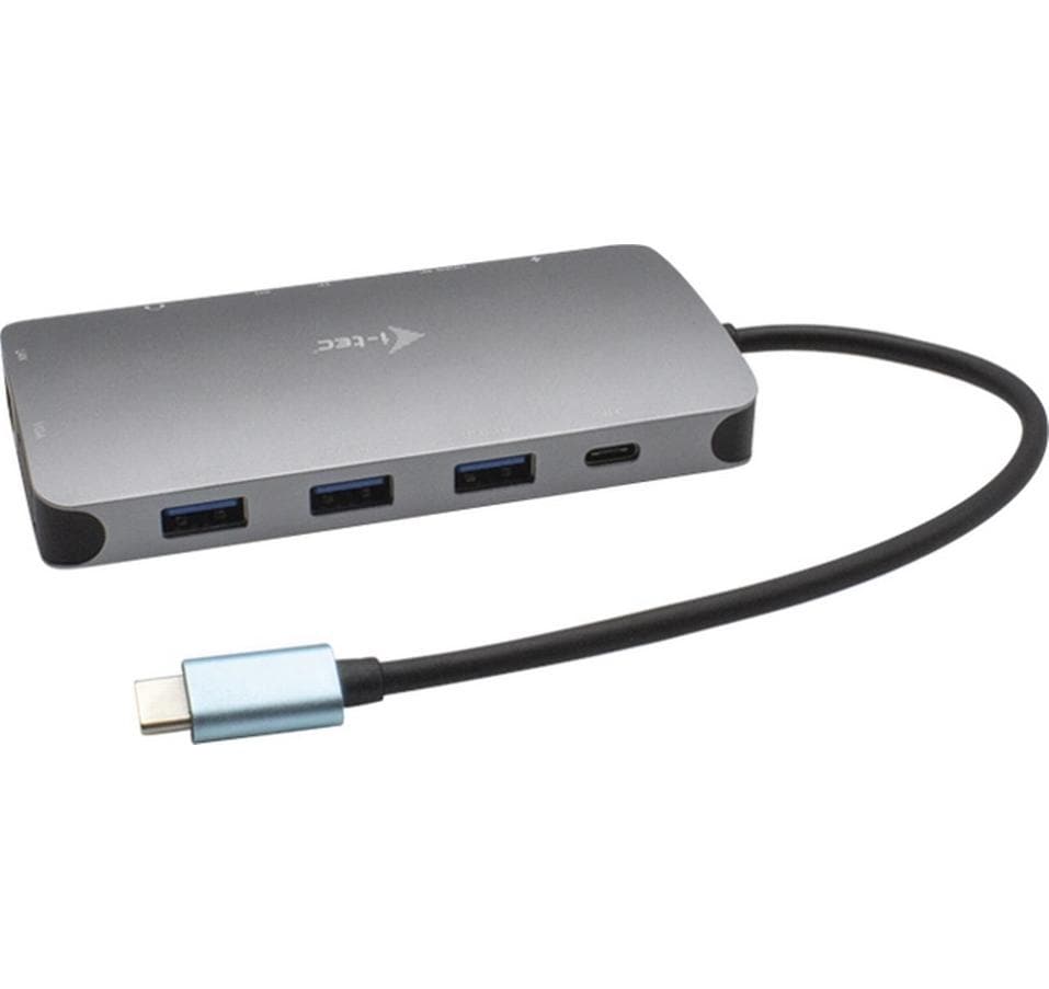 i-tec Metal Nano Dockingstation – USB-C, 1× HDMI, 1× VGA, 3× USB-A, 100 W PD, GbE
