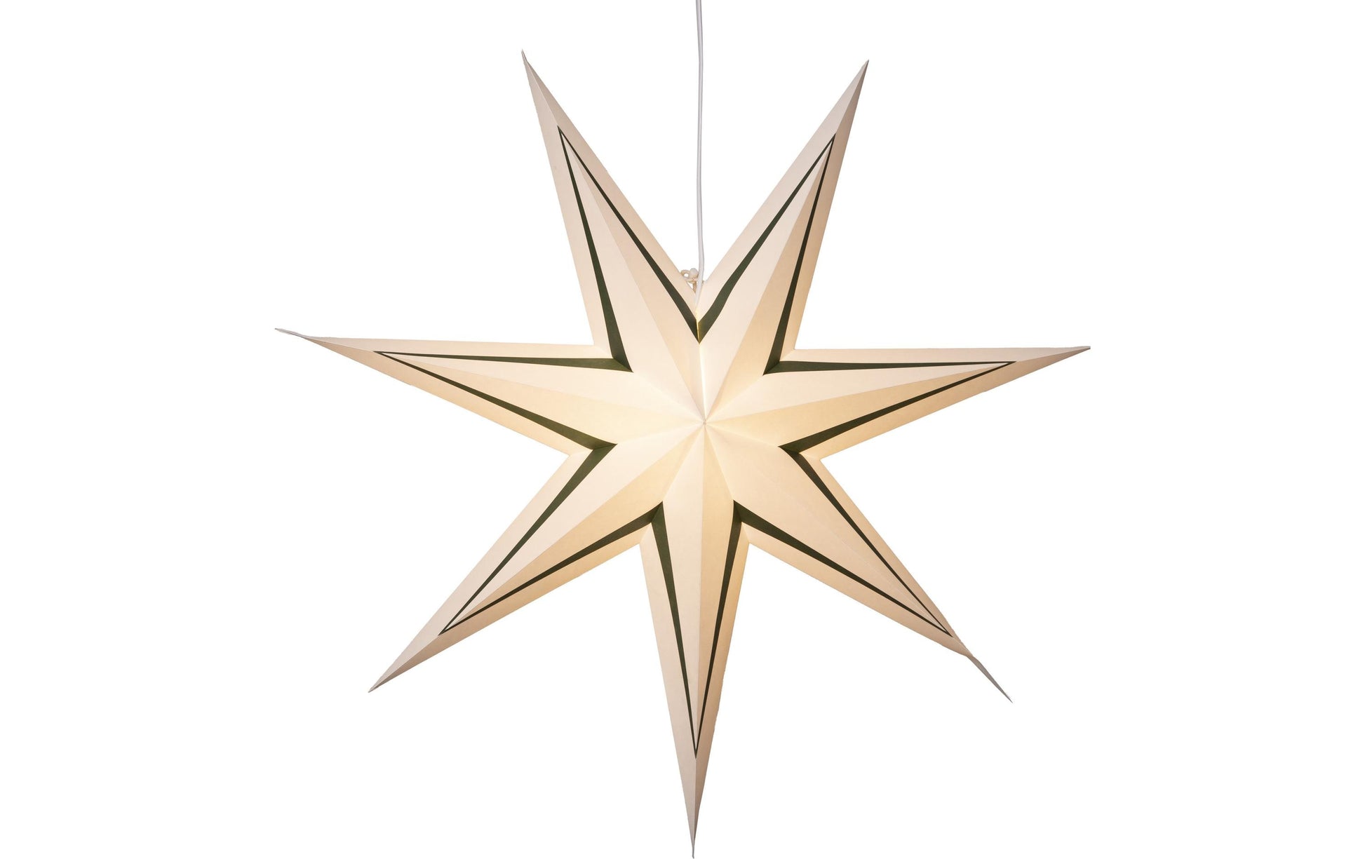 Star Trading Dekolicht – 80 × 17 × 80 cm, warmweiss, weiss/grün, Papier, Sternmotiv, Netzbetrieb