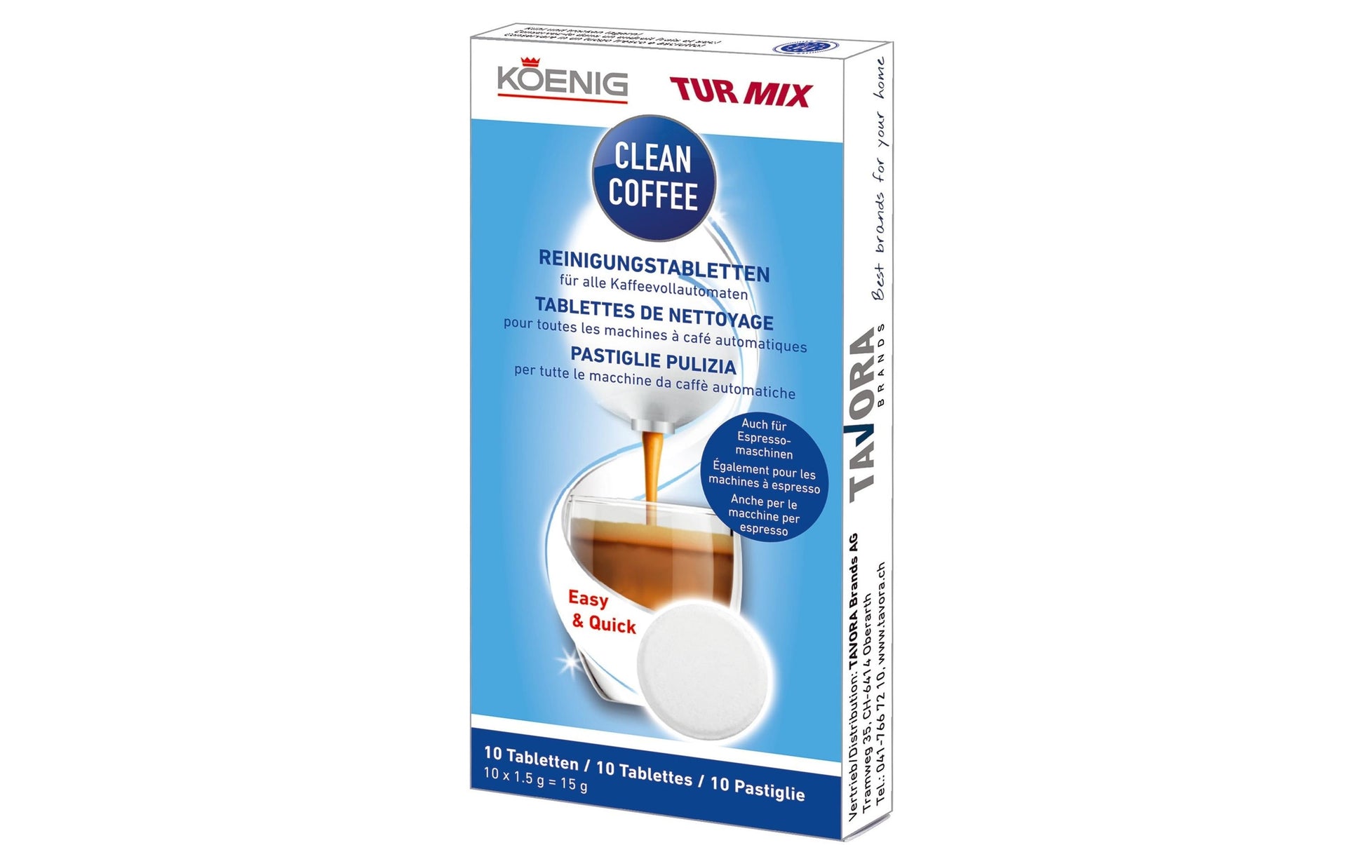 Turmix Clean Coffee Entkalker für Kaffeemaschinen für KVA A11492 – 10 Tabs